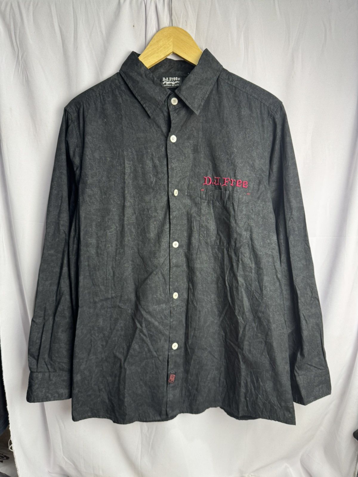 If Six Was Nine × Japanese Brand × Le Grande Bleu (L.G.B.) Japanese Crosses Tribal Poem Djfree Button Shirt Size US L / EU 52-54 / 3 - 2 Thumbnail
