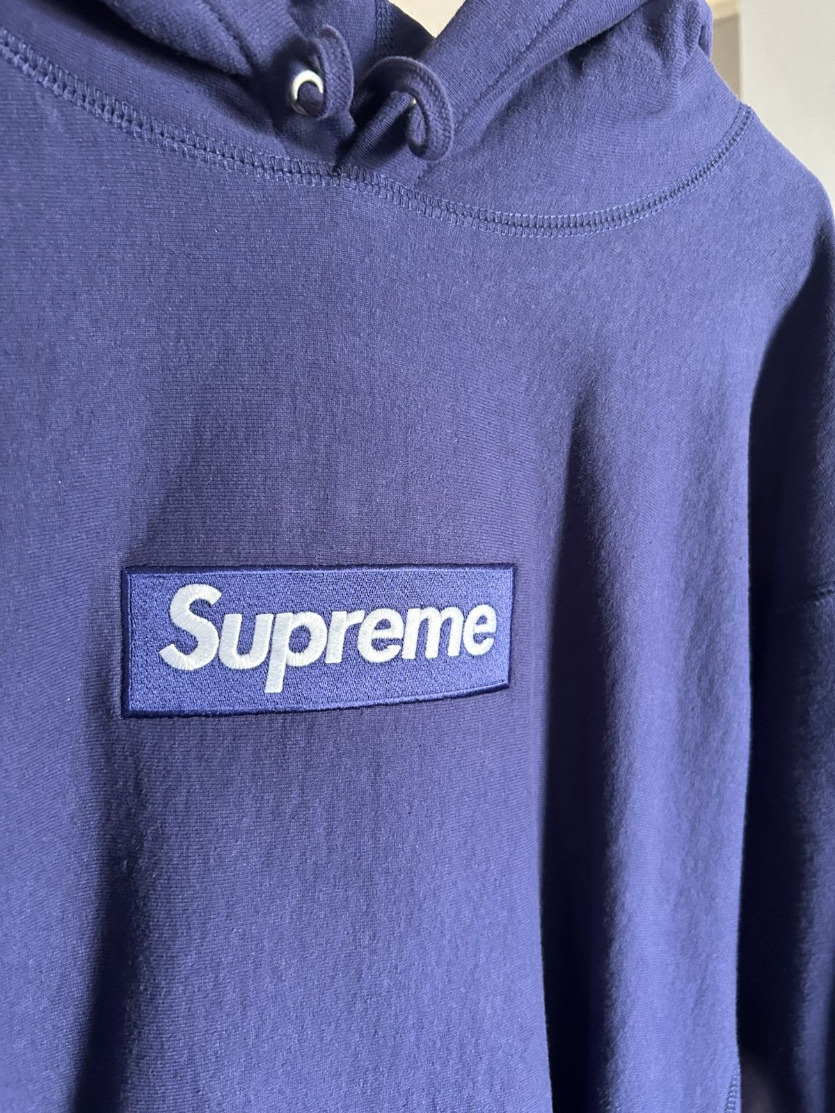 Supreme Navy Blue Box Logo Hoodie | Grailed