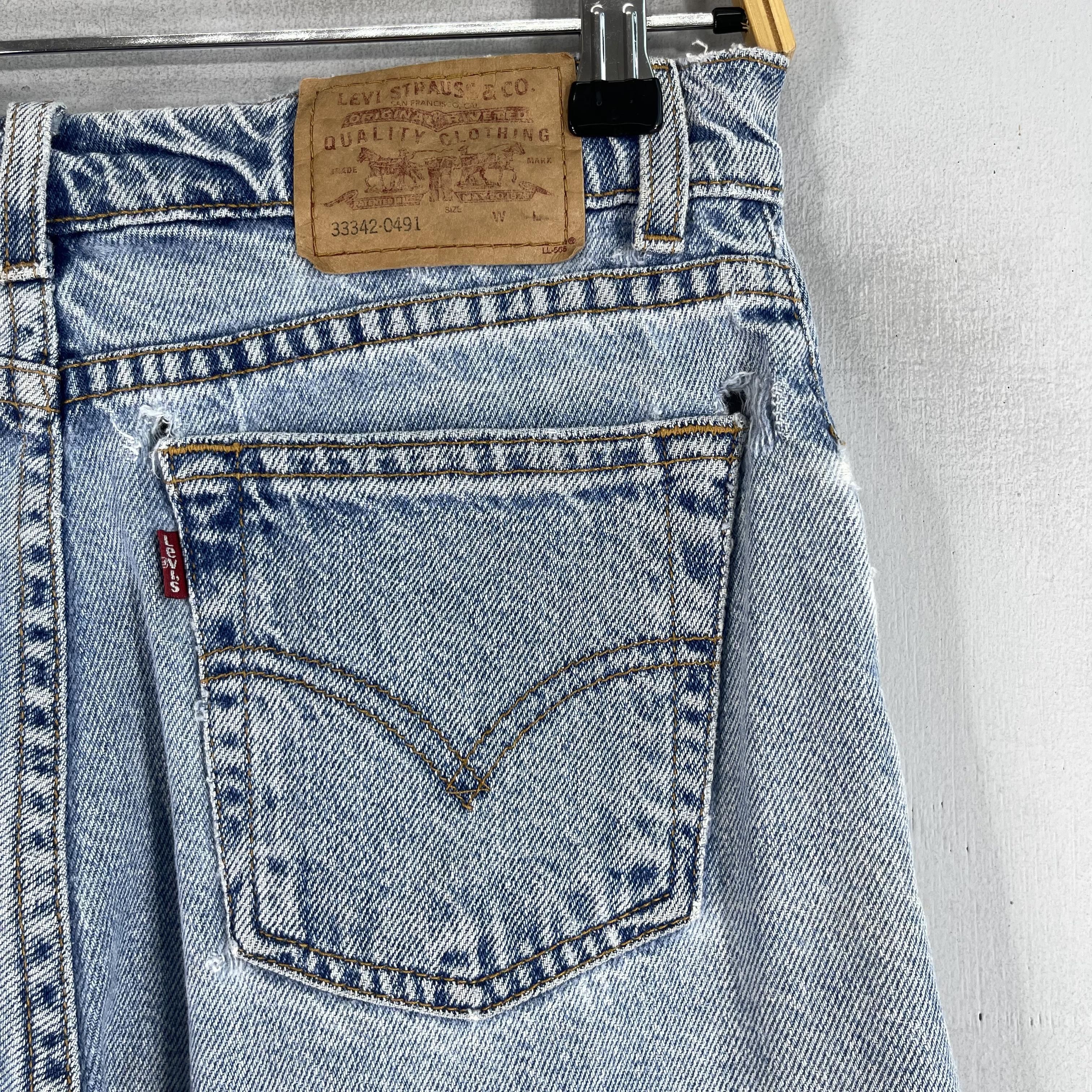 Levi's × Vintage W27 Vintage Levis 342 Distressed Ripped Cutoff Jeans Size 27" / US 4 / IT 40 - 7 Thumbnail