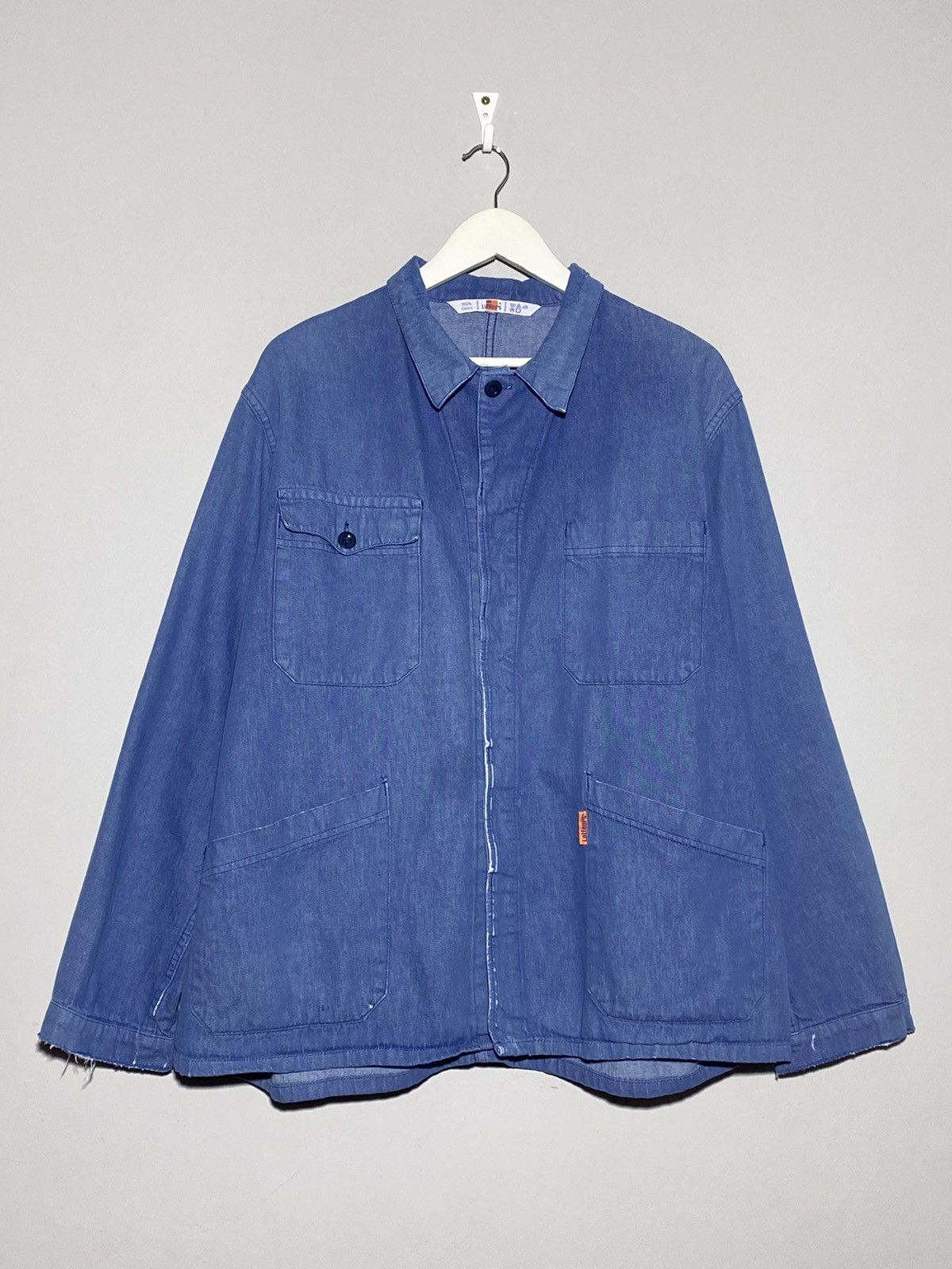 Vintage Vintage 90s workwear distressed denim jacket Size US XL / EU 56 / 4 - 1 Thumbnail