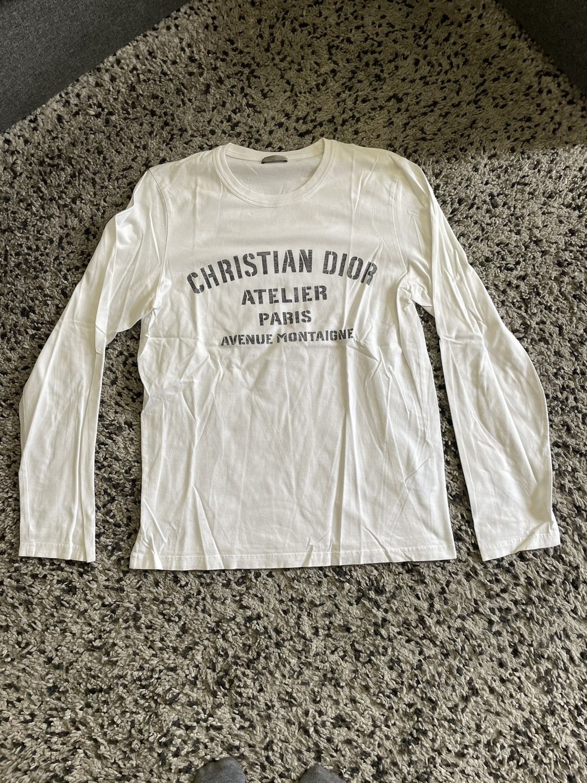 image of Dior Atelier Long Sleeve T-Shirt in White, Men's (Size XL)