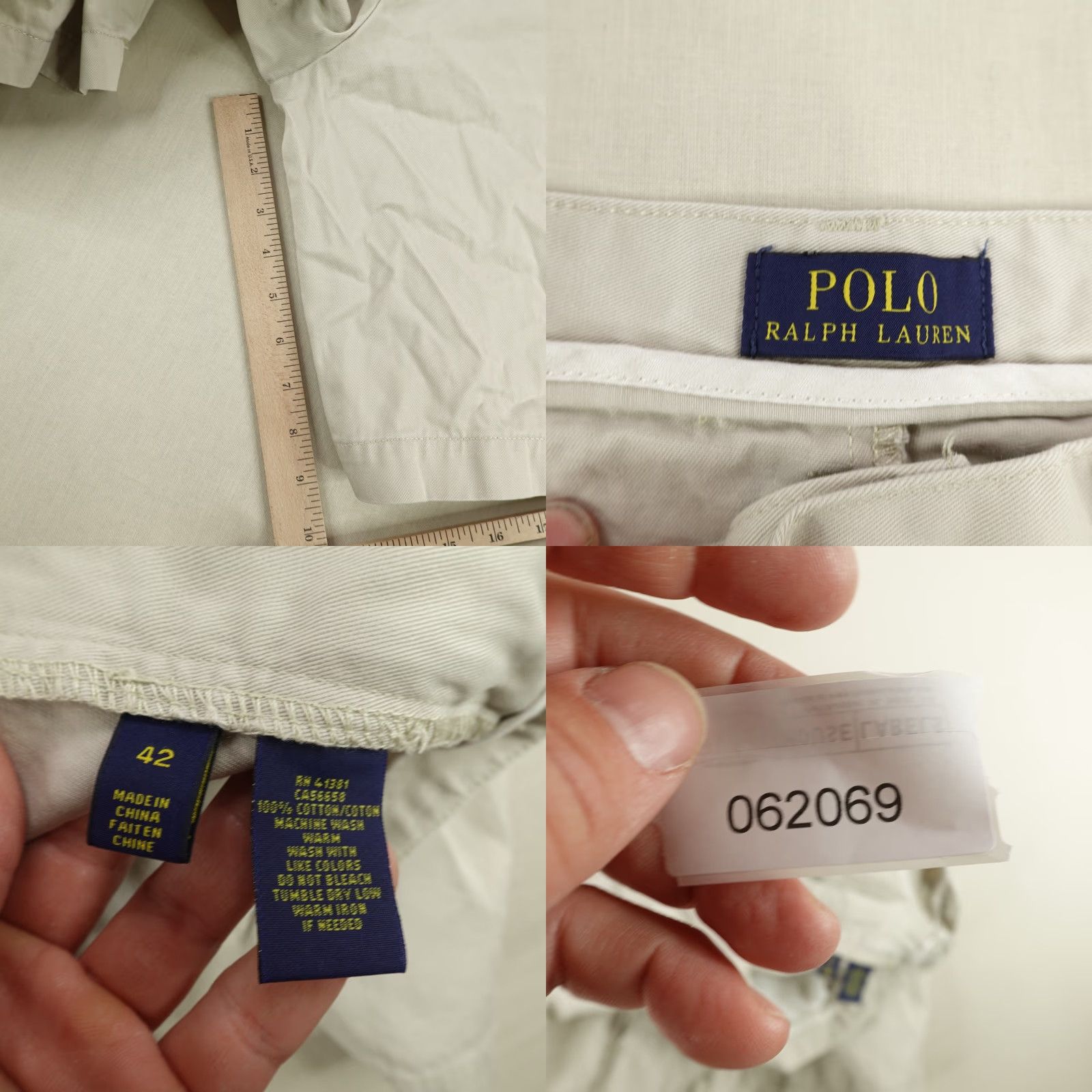 Polo Ralph Lauren VINTAGE Polo Ralph Lauren Shorts Mens 42 Chino Casual Flat Front Tan Khaki Beige Cotton Size US XL / EU 56 / 4 - 8 Thumbnail