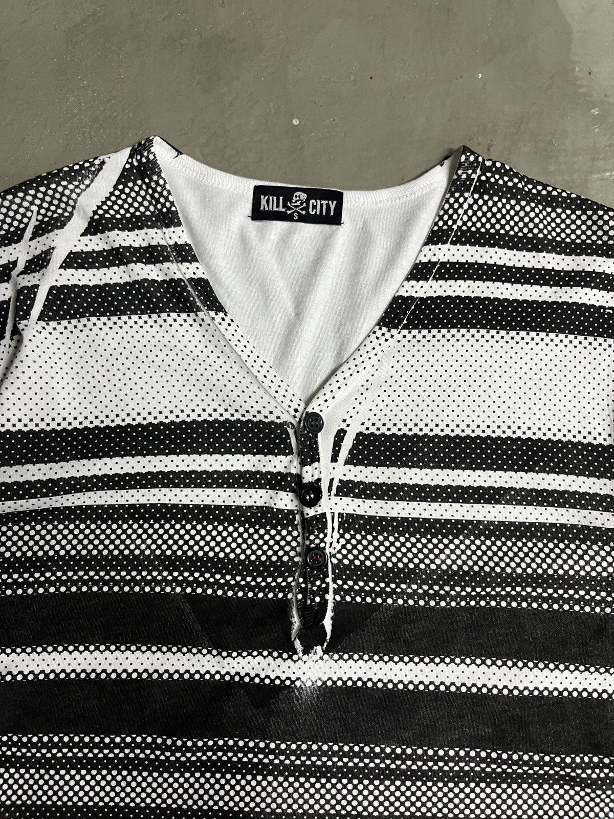 Kapital Kill City Inspired by Kapital Printed Stripe Henley Tee Size US S / EU 44-46 / 1 - 2 Thumbnail