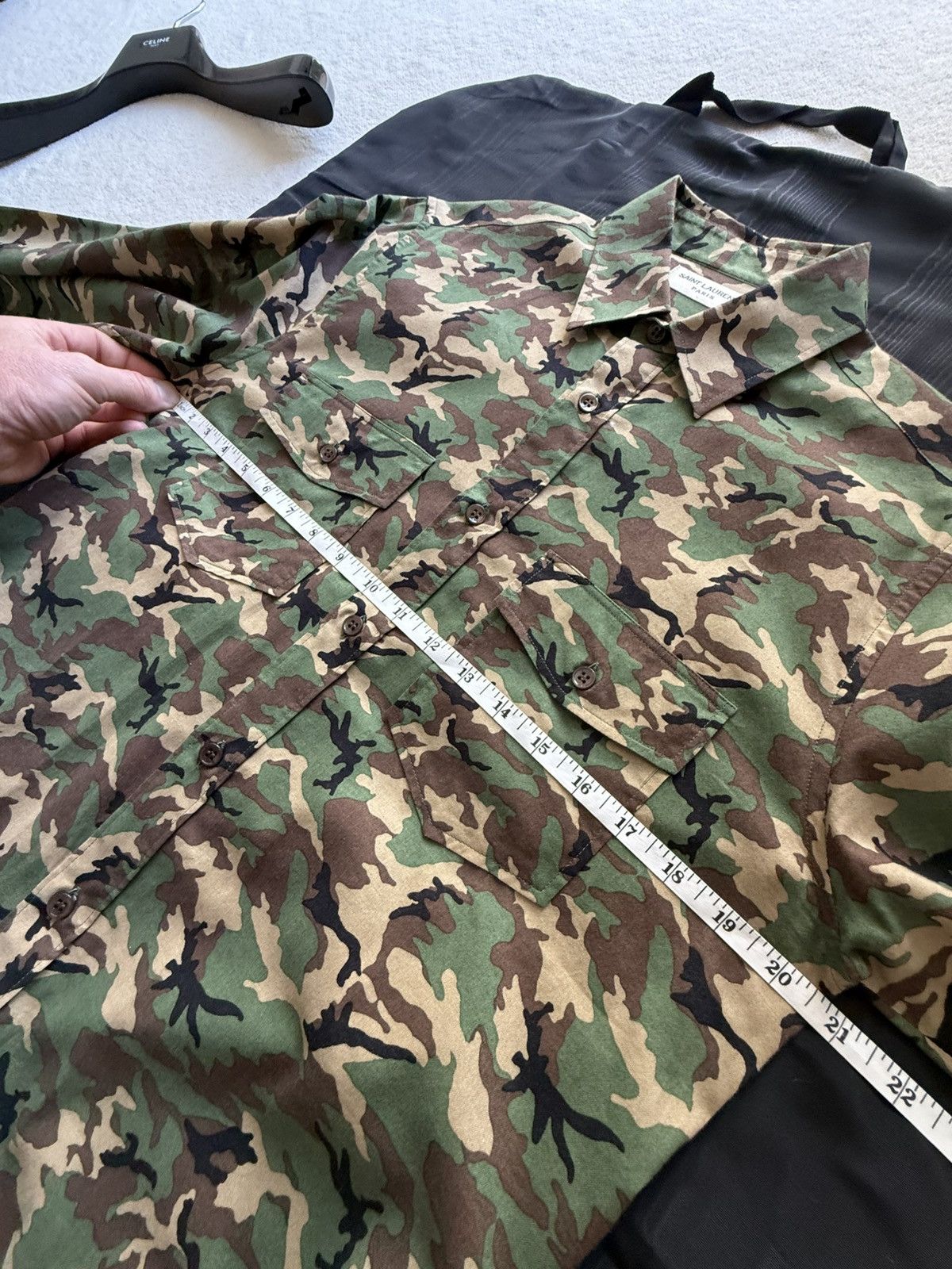 Saint Laurent Paris SS15 Saint Laurent Psych Rock camo shirt Hedi Slimane 41 Size US L / EU 52-54 / 3 - 6 Thumbnail