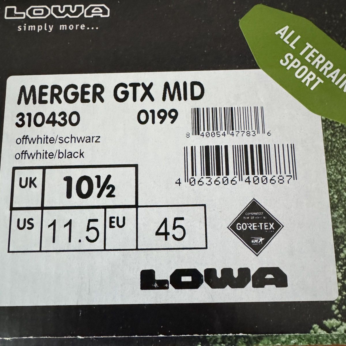 LOWA Lowa Men's Merger GTX Mid Off White Waterproof Hiking Boots Size US 11.5 / EU 44-45 - 11 Thumbnail