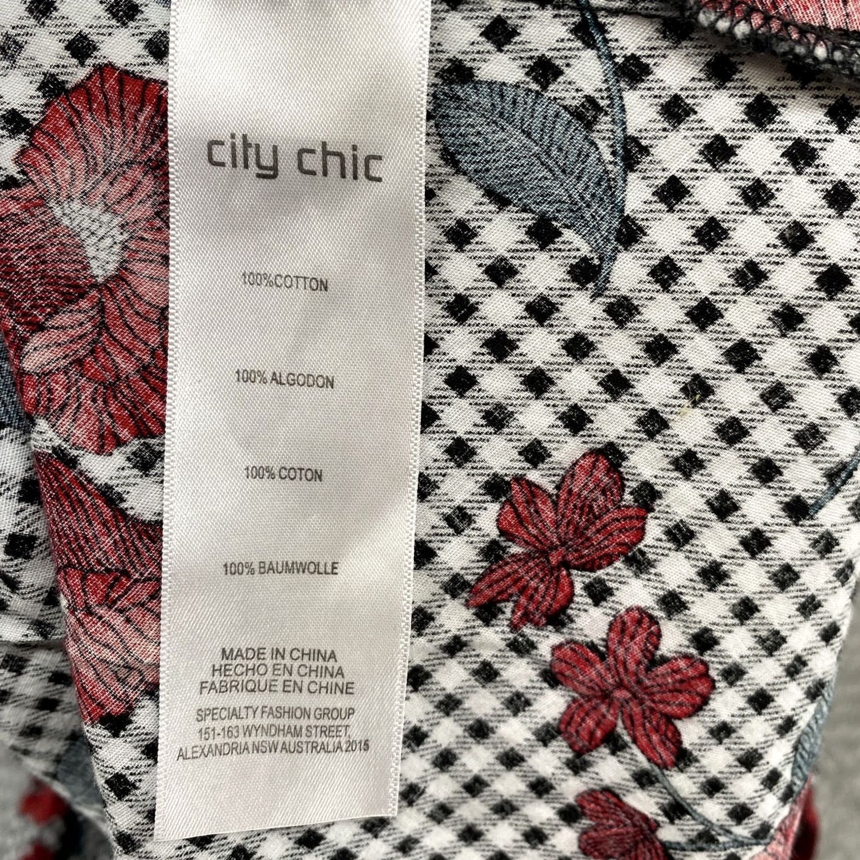 Vintage VINTAGE City Chic Dress Womens XS/14 Off Shoulder Gingham Floral Pockets Fit Flare Size XL / US 12-14 / IT 48-50 - 7 Thumbnail