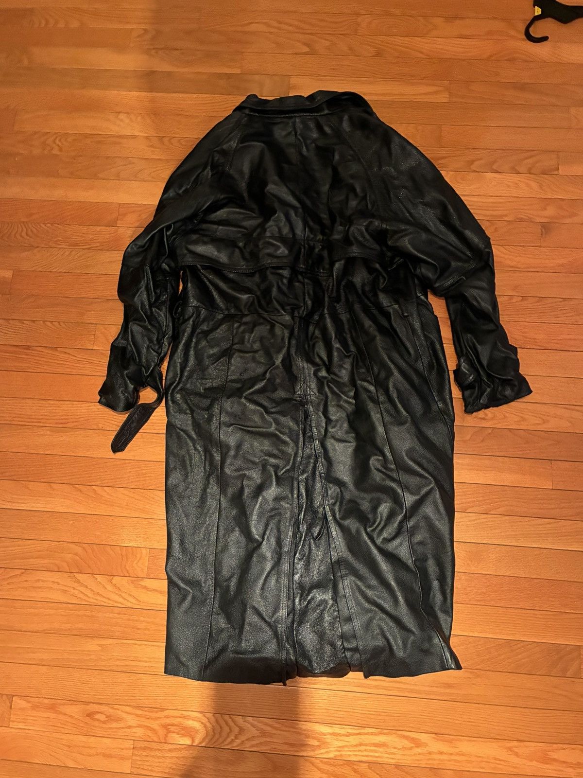 Other Black Leather Jacket Trench Coat Style - Size Medium Size US M / EU 48-50 / 2 - 2 Thumbnail