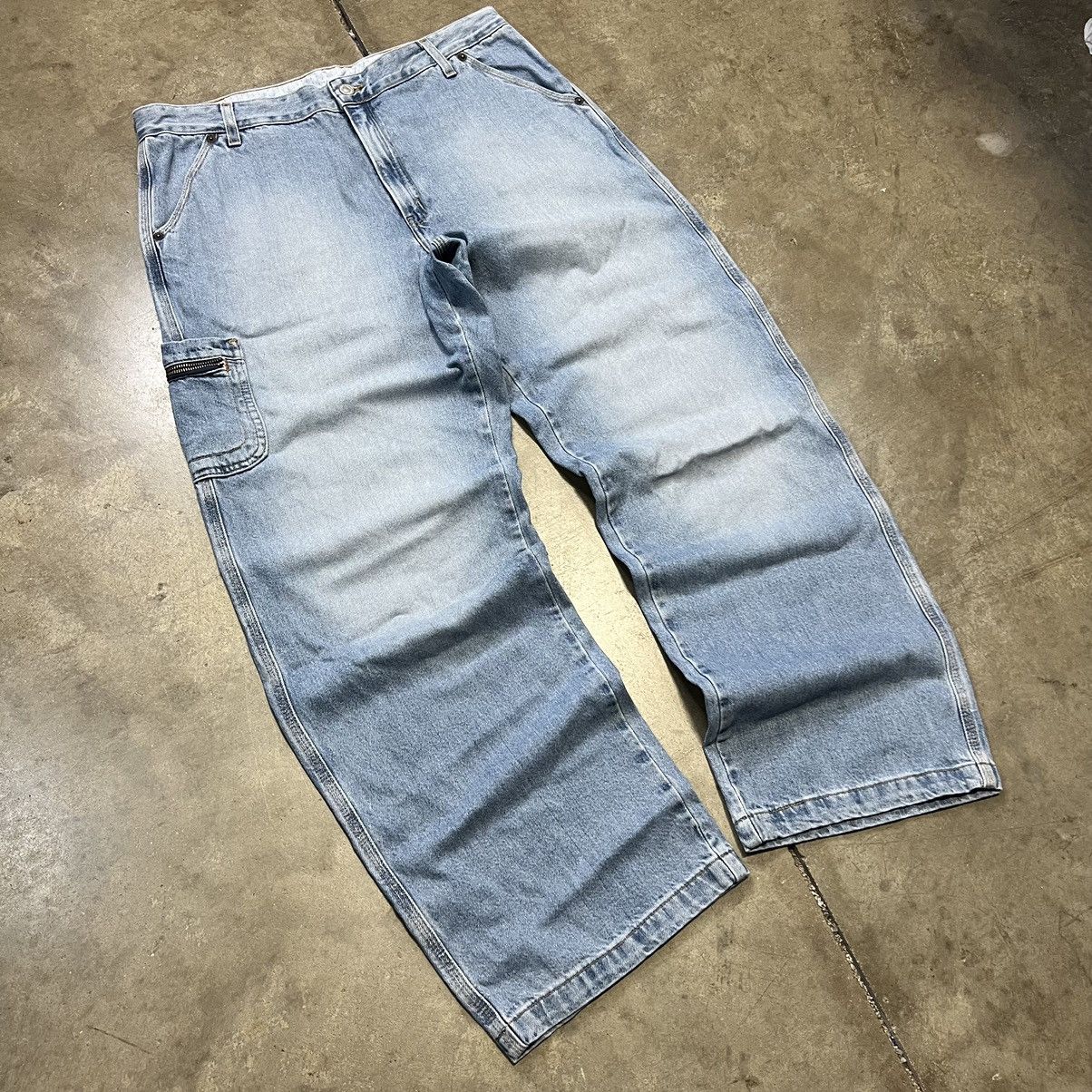 Levi's × Vintage Vintage Y2K Levi’s Wide Leg Baggy Cargo Denim Jeans Faded Size US 35 - 4 Thumbnail