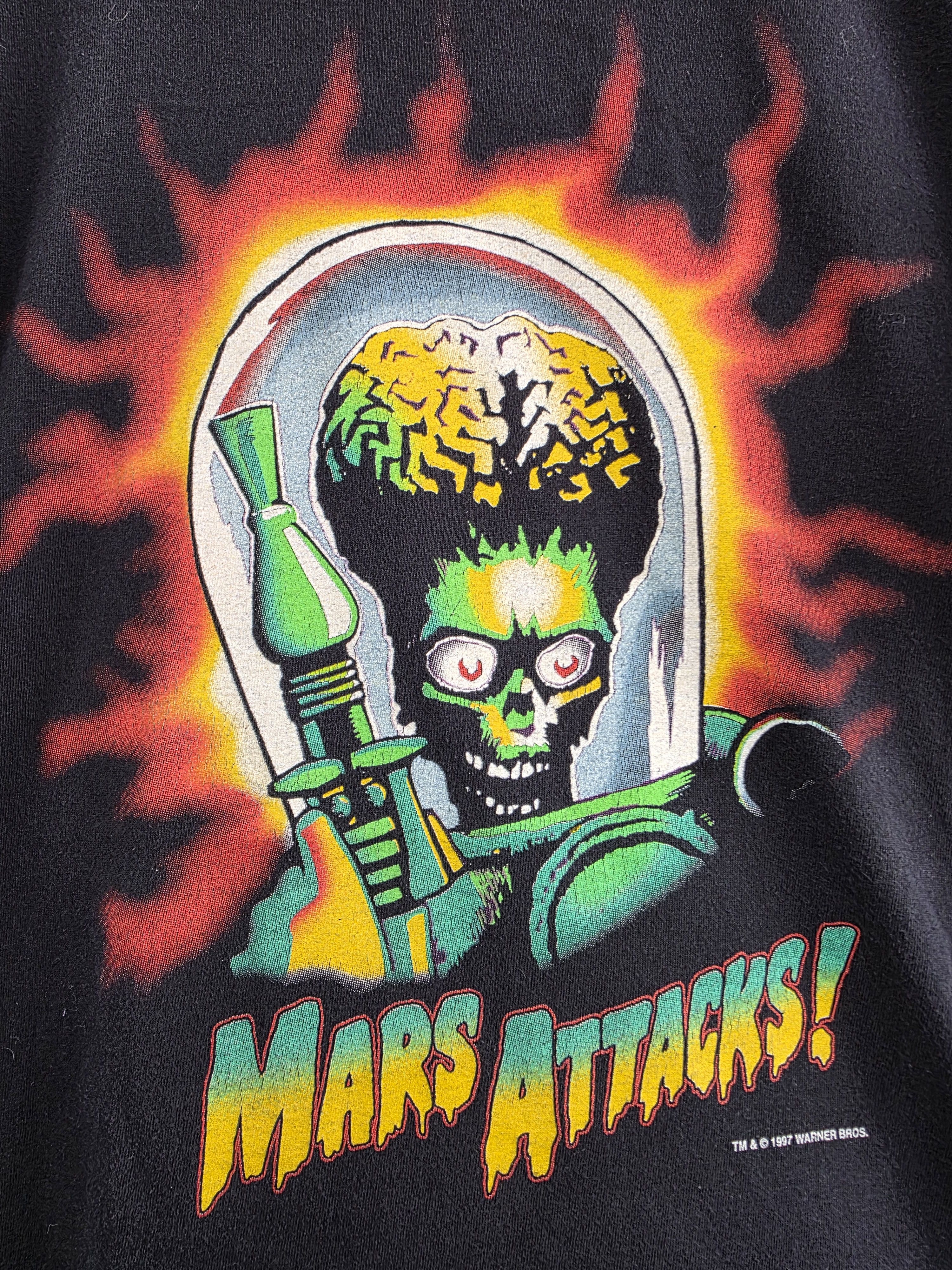 Band Tees × Vintage 1997 Mars Attack Movie Promo XL 22.5" 29" Size US XL / EU 56 / 4 - 3 Thumbnail