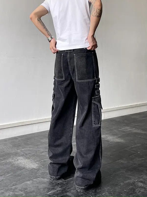VIBE Cargo Denim Jeans, Stack Jeans, y2k Cargo Jeans Size US 30 / EU 46 - 4 Thumbnail