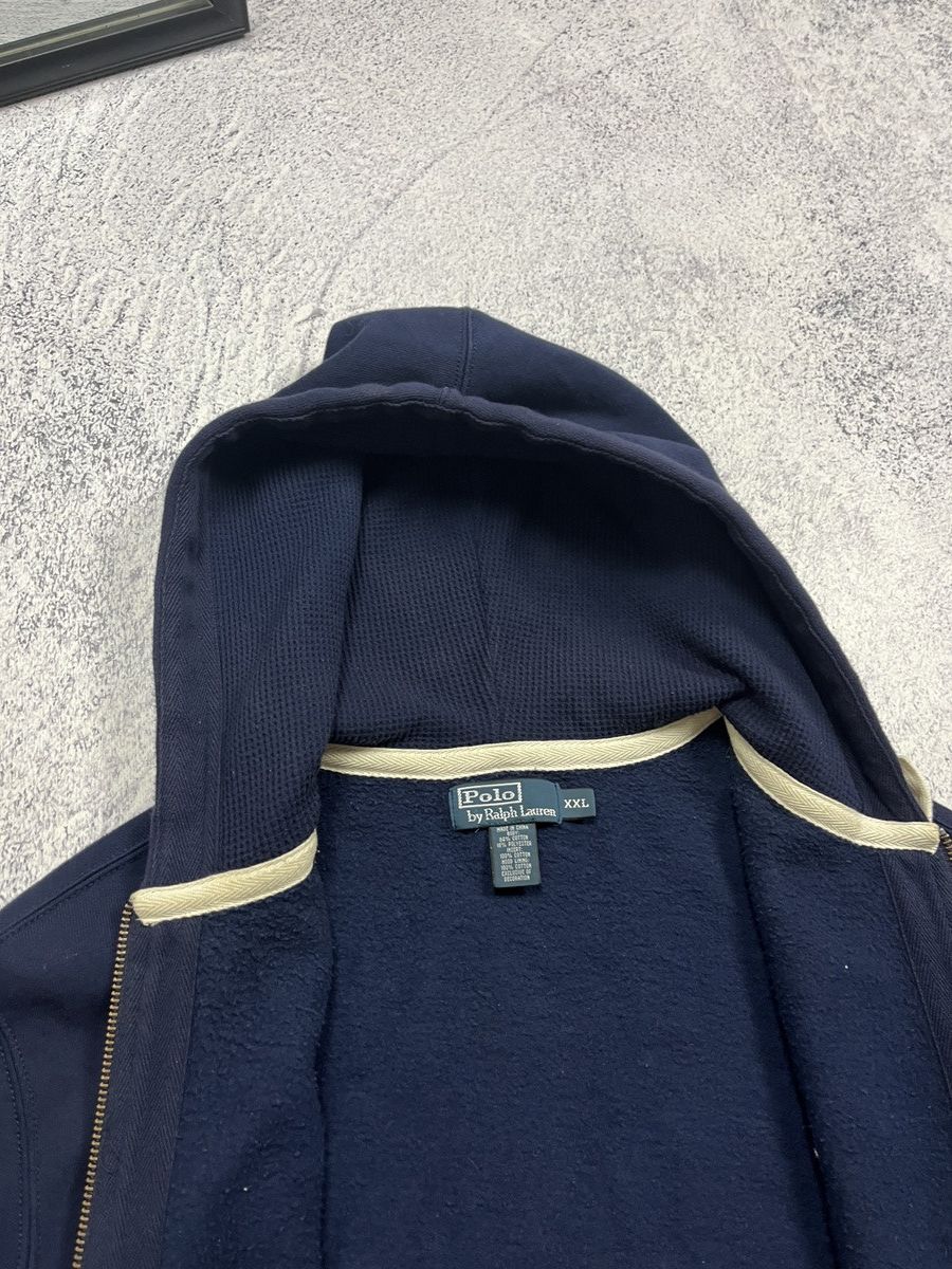 Polo Ralph Lauren × Vintage Polo Ralph Lauren Vintage Y2k Navy Red Pony Zip Hoodie Rare Size US XXL / EU 58 / 5 - 5 Thumbnail