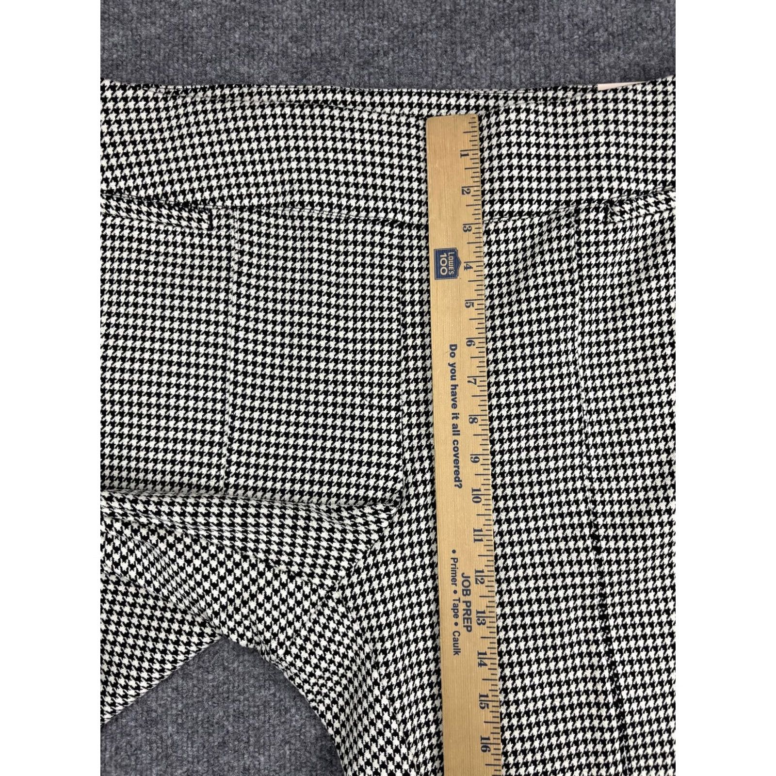Vintage Lane Bryant Pants Womens 18 Black White Houndstooth Ponte Straight Mid Rise Pull On Size 40" / US 18 - 4 Thumbnail