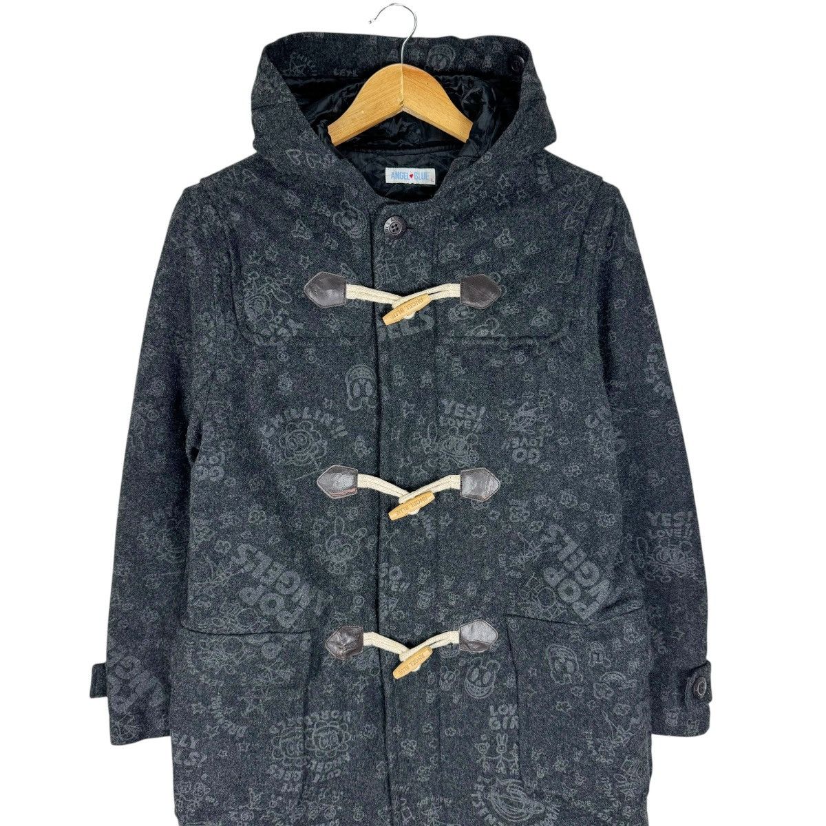 Angel Blue 🌟ANGEL BLUE HOODIE DUFFLE COAT JACKET Size L / US 10 / IT 46 - 3 Thumbnail