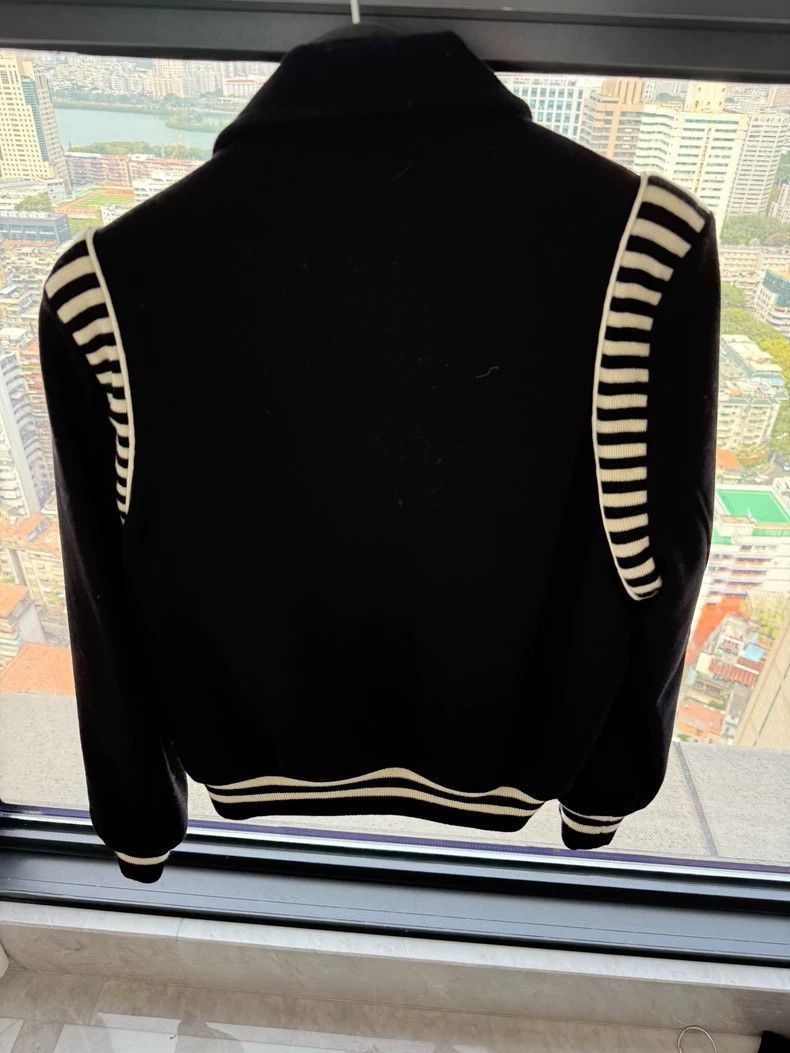 Saint Laurent Paris Saint Laurent Paris Black and White Striped Baseball Jacke Size US L / EU 52-54 / 3 - 2 Thumbnail
