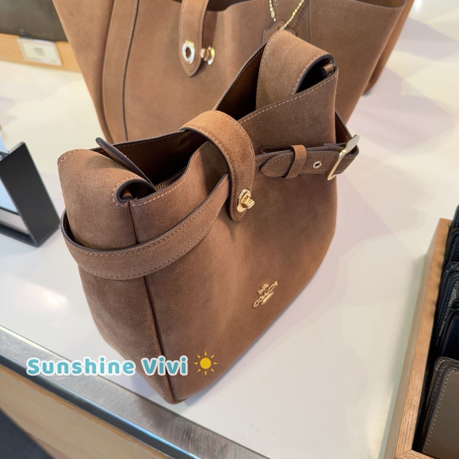 Coach NWT Coach Hadley Convertible Bag CCG43 suede/Gold/Sienna Size ONE SIZE - 2 Thumbnail