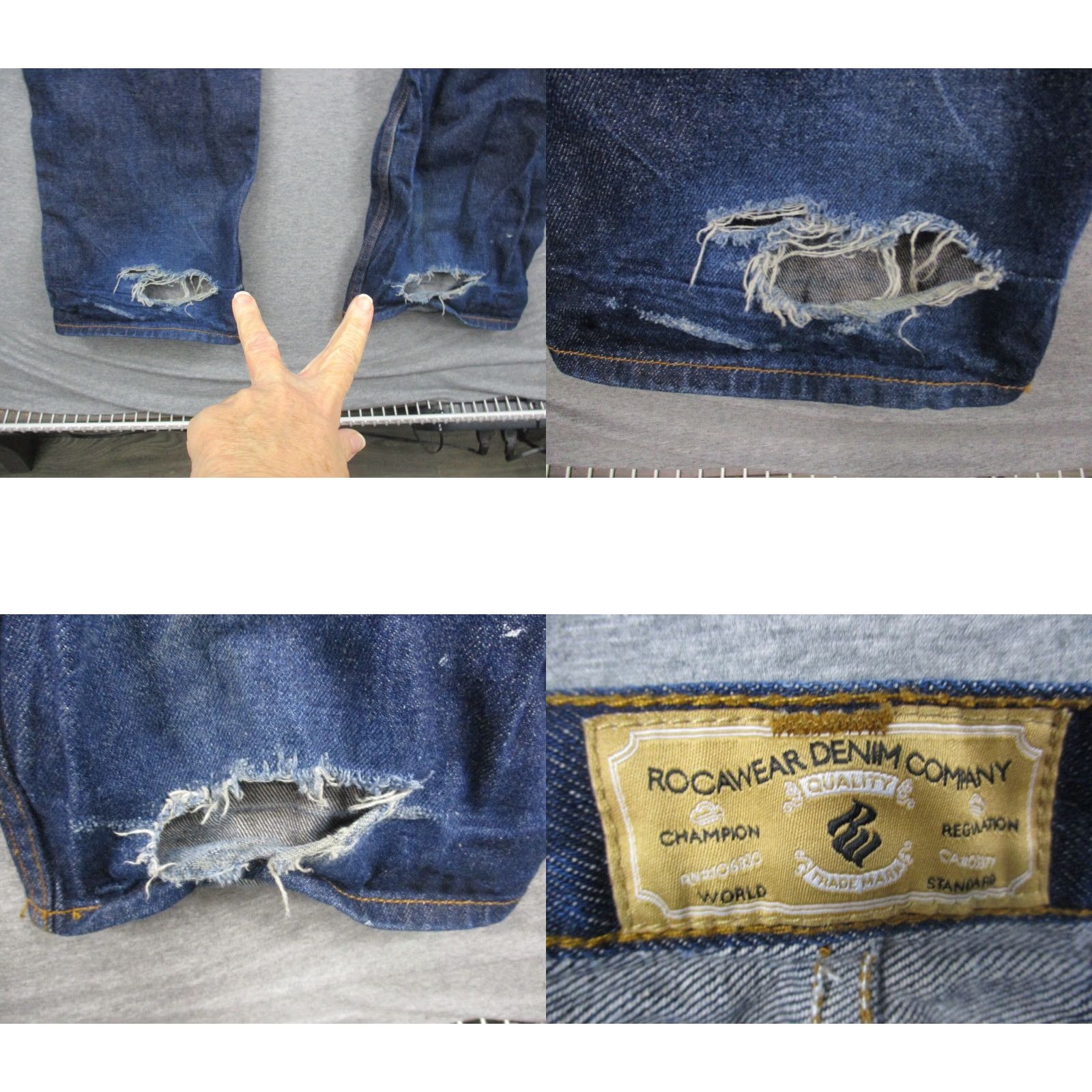 Rocawear Rocawear Jeans Men 38x33 Baggy Loose Fit Blue Wash Denim Hip Hop Y2K Distressed Size US 38 / EU 54 - 9 Thumbnail