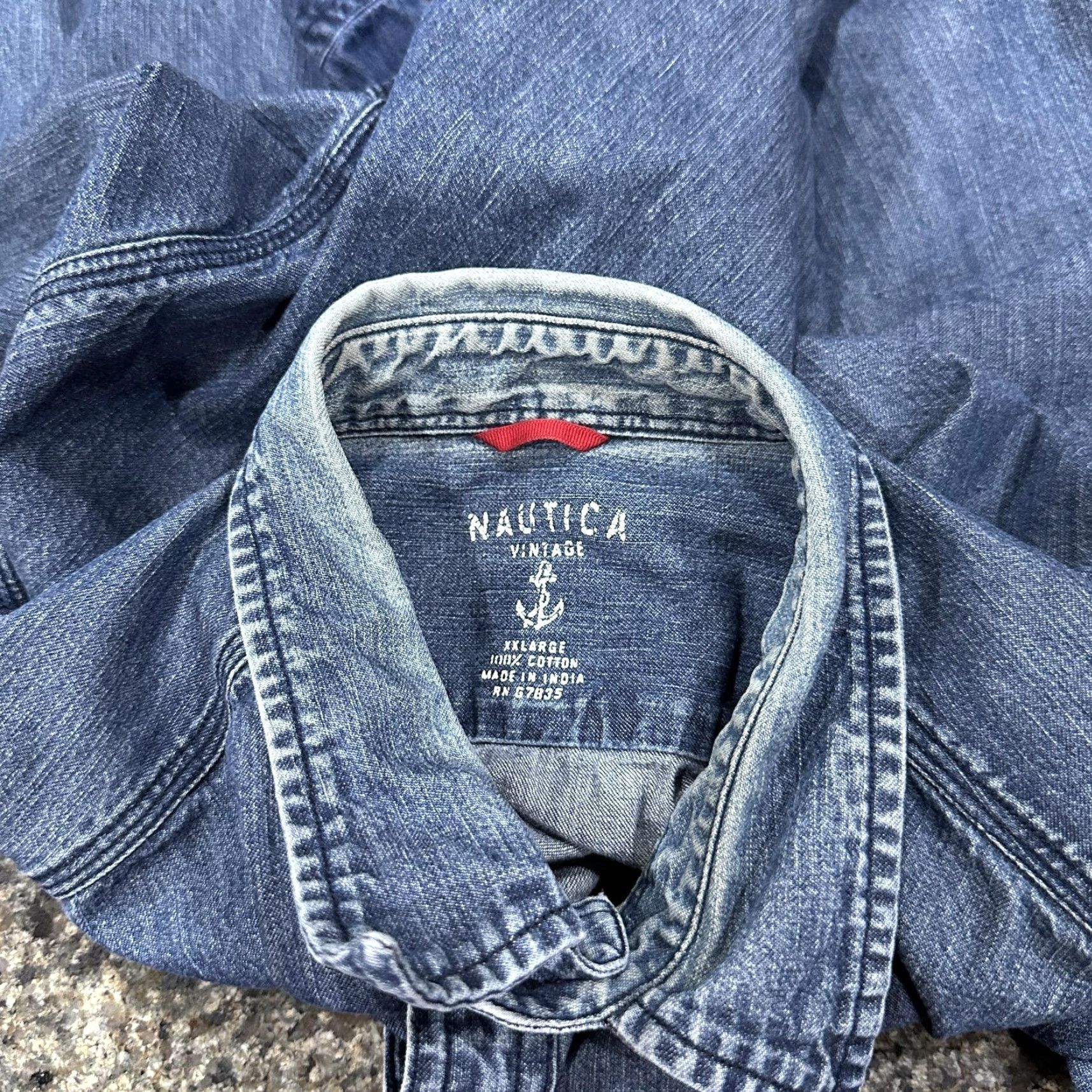 Nautica Nautica Denim Shirt Men 2XL Blue Button-Up Long Sleeve Pockets Slim/Relaxed Fit Casual Workwear 90s Western Y2K Streetwear Size US XXL / EU 58 / 5 - 7 Thumbnail
