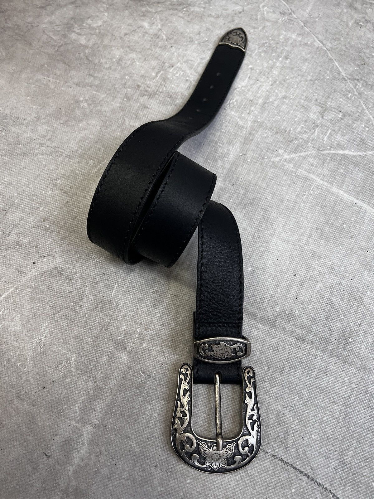 Western Rise Western Leather Belt kmrii style avant garde Size ONE SIZE - 6 Thumbnail