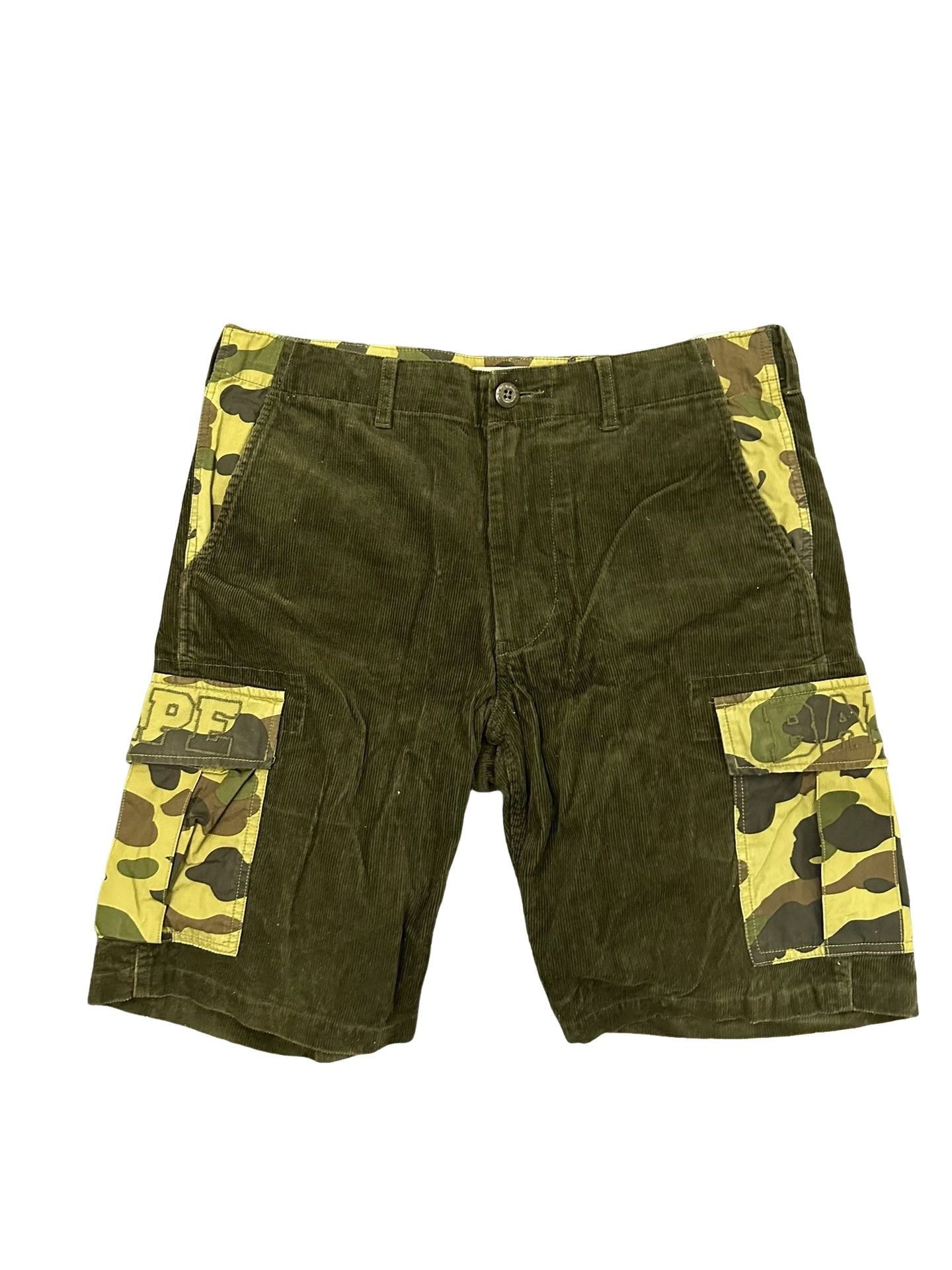 Bape A Bathing Ape Camo Corduroy Cargo Shorts Size M Size US 32 / EU 48 - 1 Thumbnail