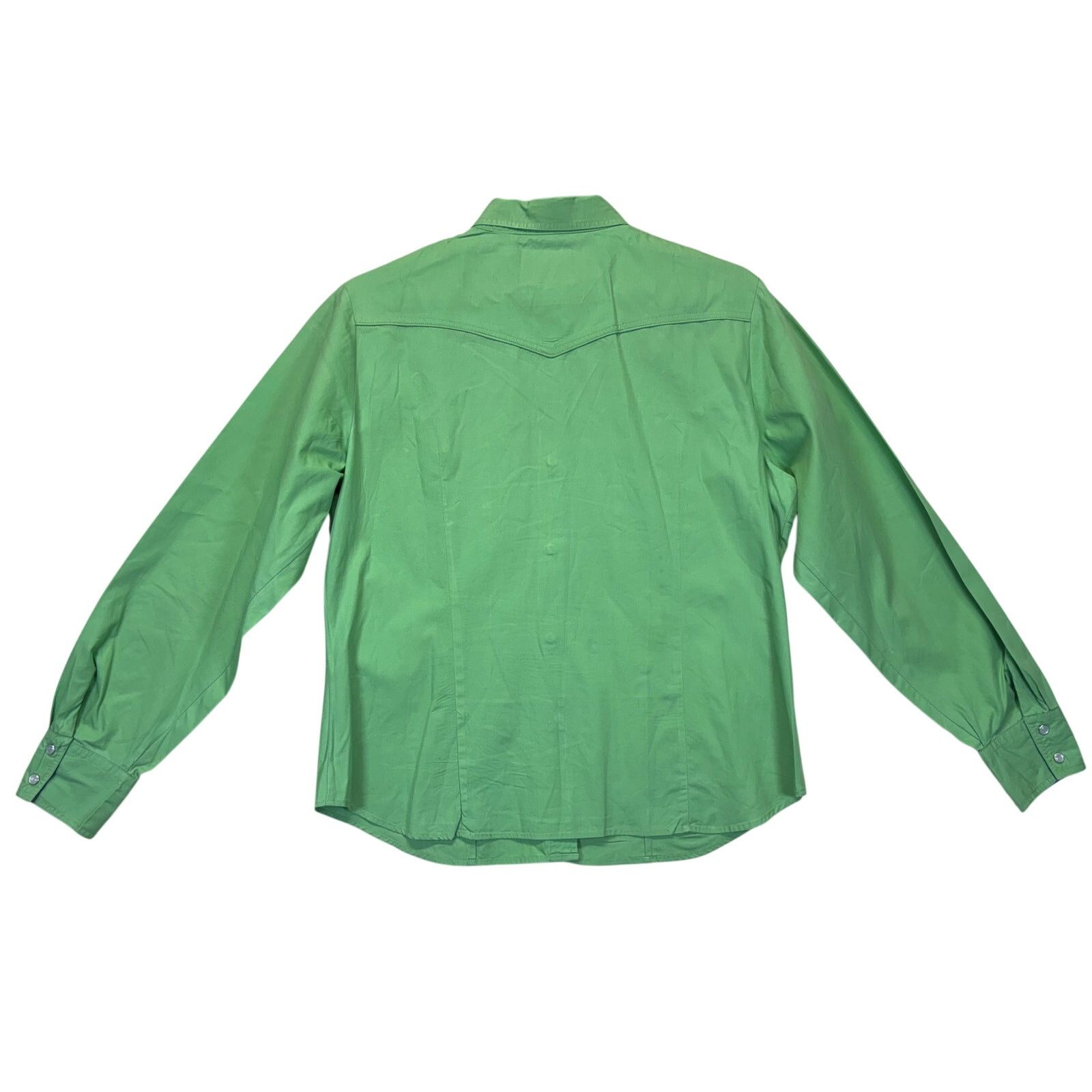 Roper Roper Green Women’s L Western Pearl Snap Shirt Long Sleeve Size L / US 10 / IT 46 - 2 Thumbnail