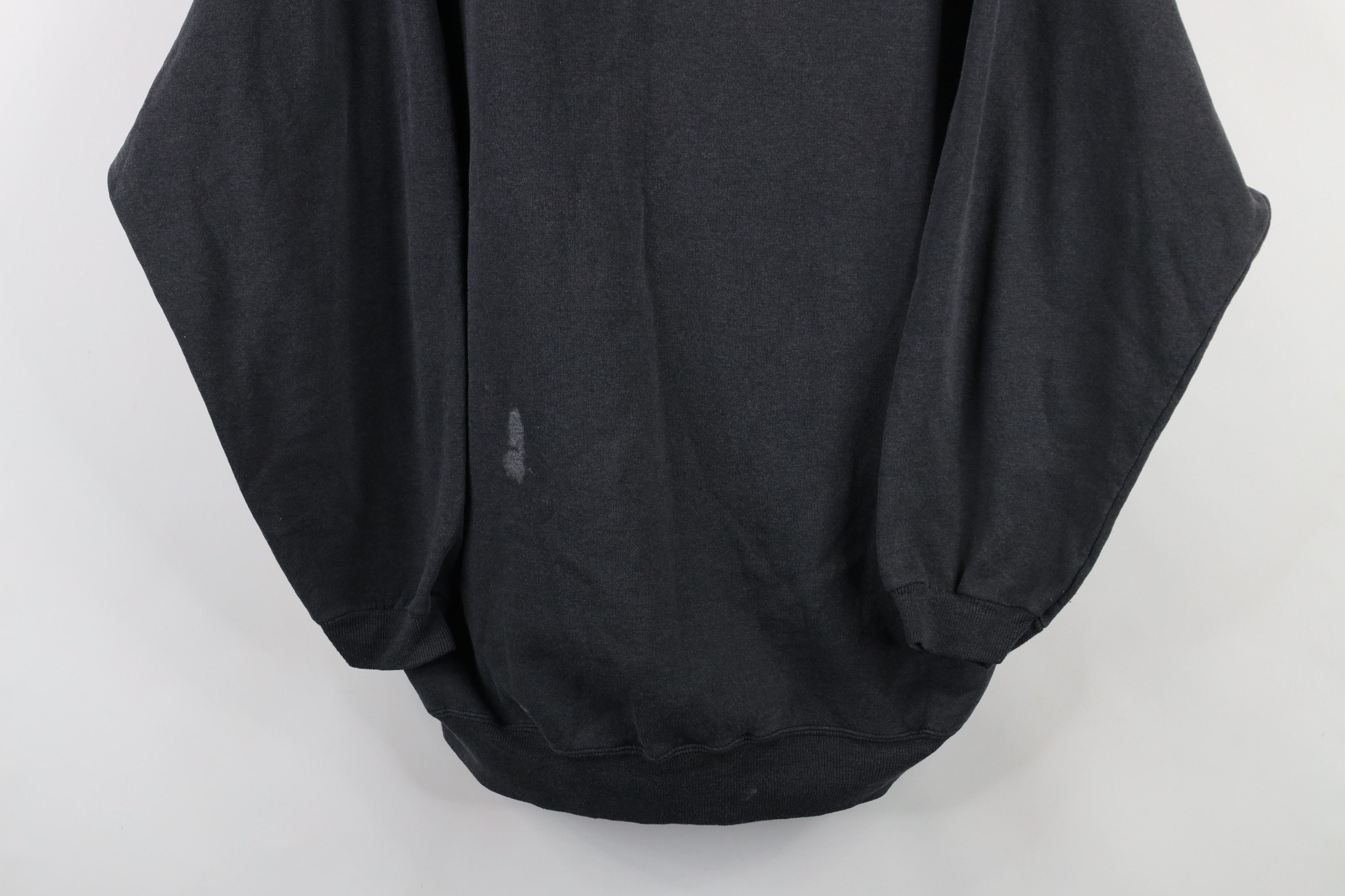 Vintage Vintage 90s Streetwear Faded Blank Crewneck Sweatshirt Black Size XXL / US 16-18 / IT 52-54 - 3 Thumbnail