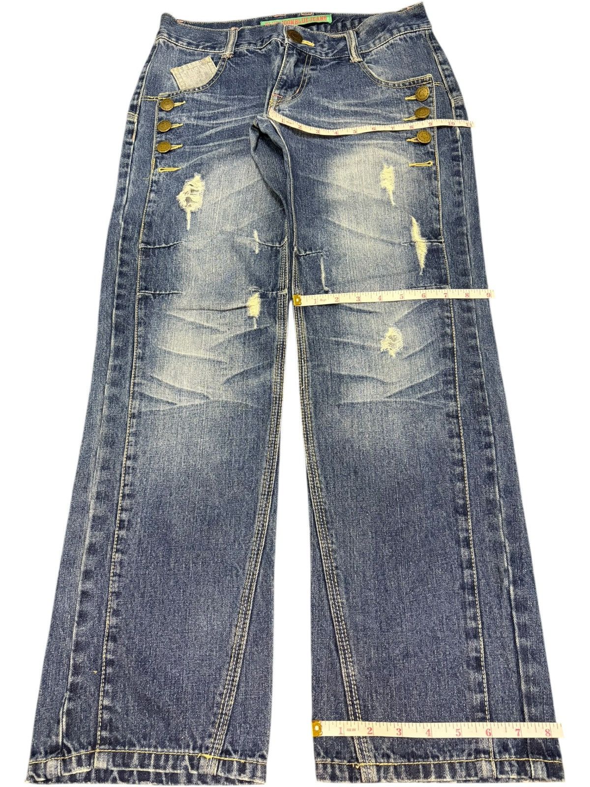 Dsquared2 Vintage Blue Moon Blue Low Rise Distressed Jeans Size 31" - 8 Thumbnail