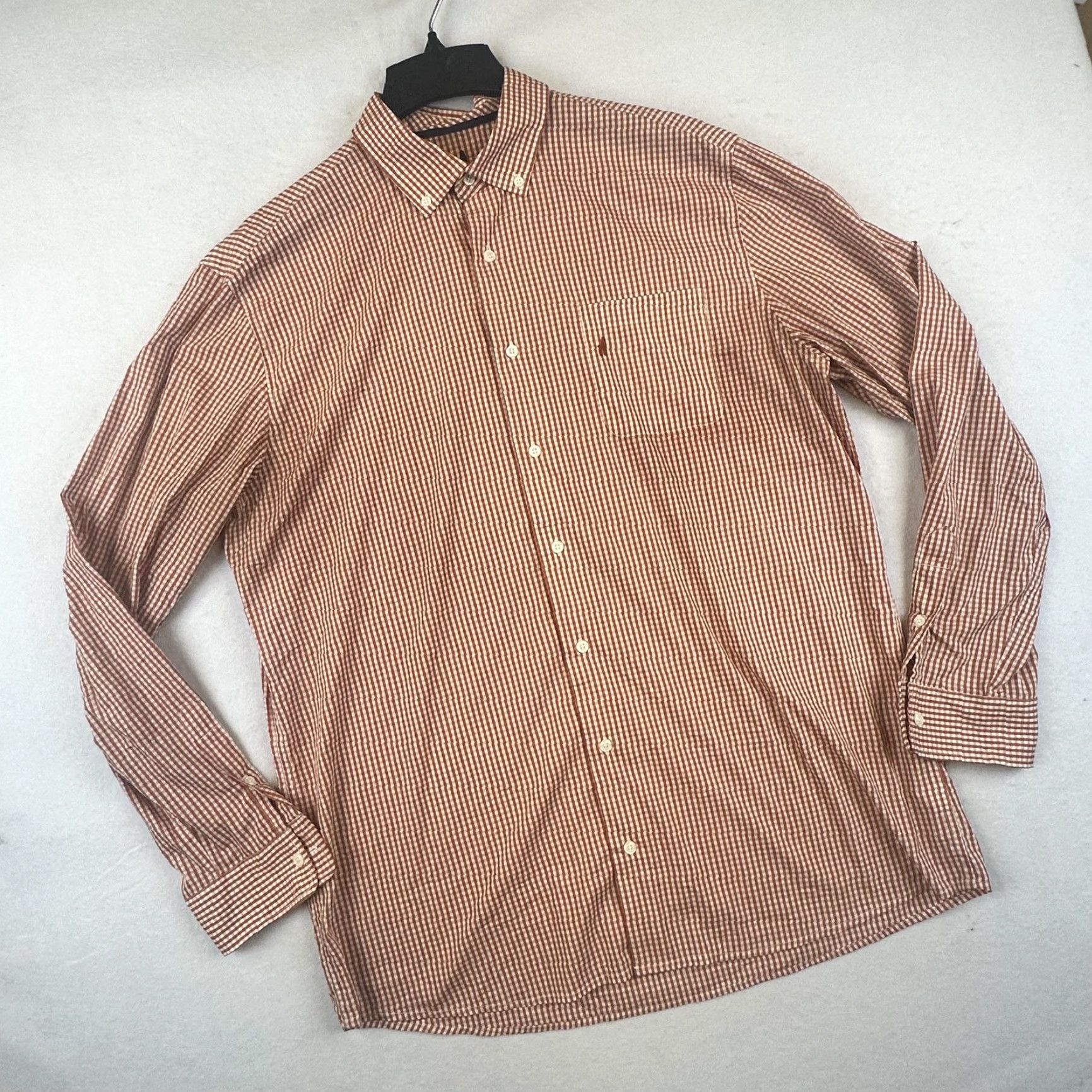 johnnie-O johnnie-O Shirt Mens XL Orange Check Button-Down Performance Size US XL / EU 56 / 4 - 2 Thumbnail