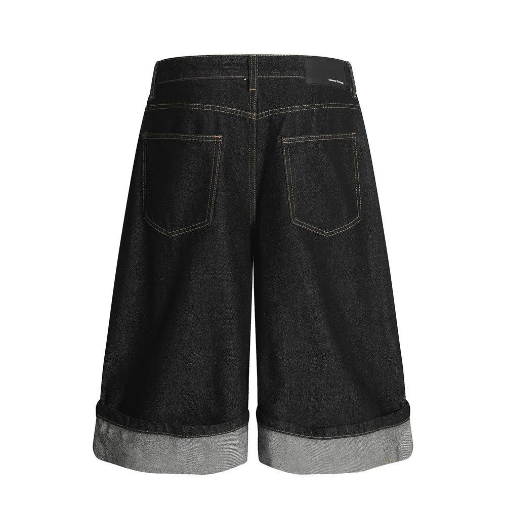 Jean Men's trendy loose wide-leg straight denim shorts Size US 32 / EU 48 - 2 Thumbnail