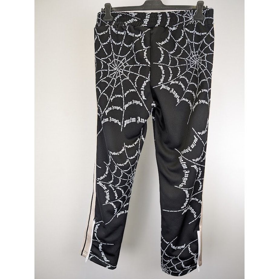 Palm Angels o1rshd1 Spider Web Classic Track Pant in Black Off White Size US 36 / EU 52 - 13 Thumbnail