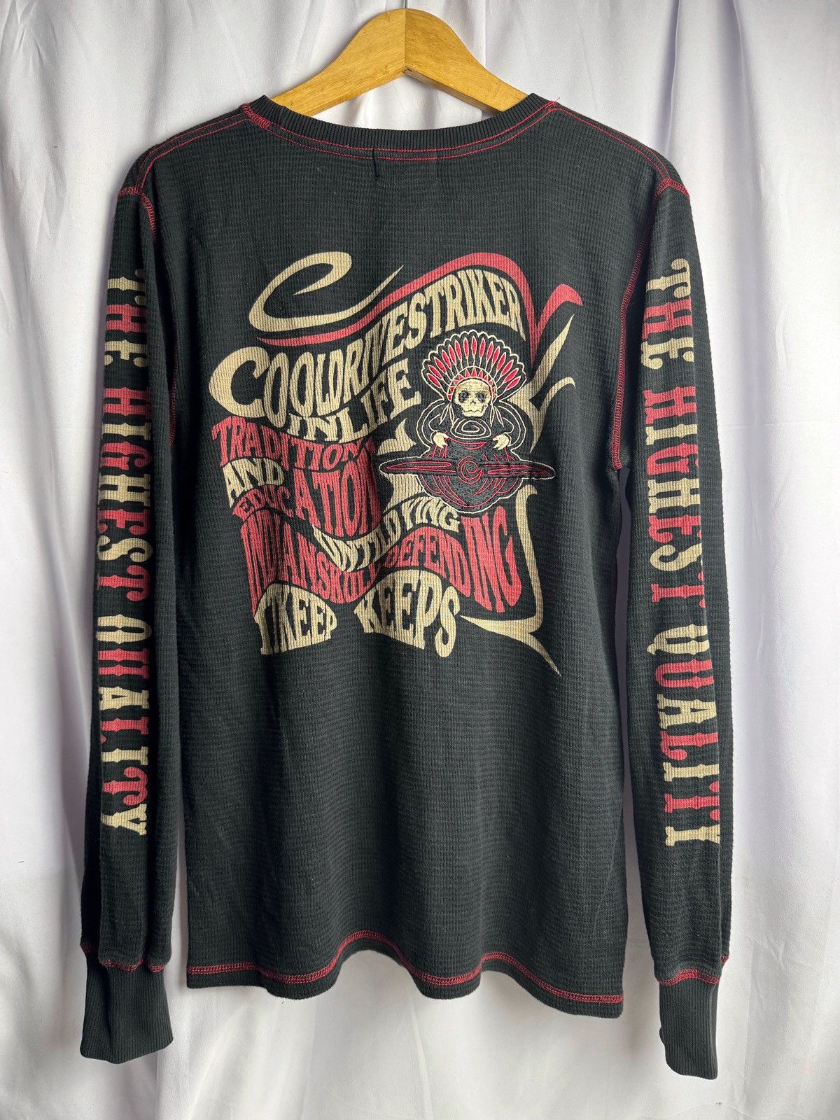 If Six Was Nine × Japanese Brand × Le Grande Bleu (L.G.B.) Japanese Skulls Cooldrivestriker Long Sleeve Size US M / EU 48-50 / 2 - 1 Thumbnail