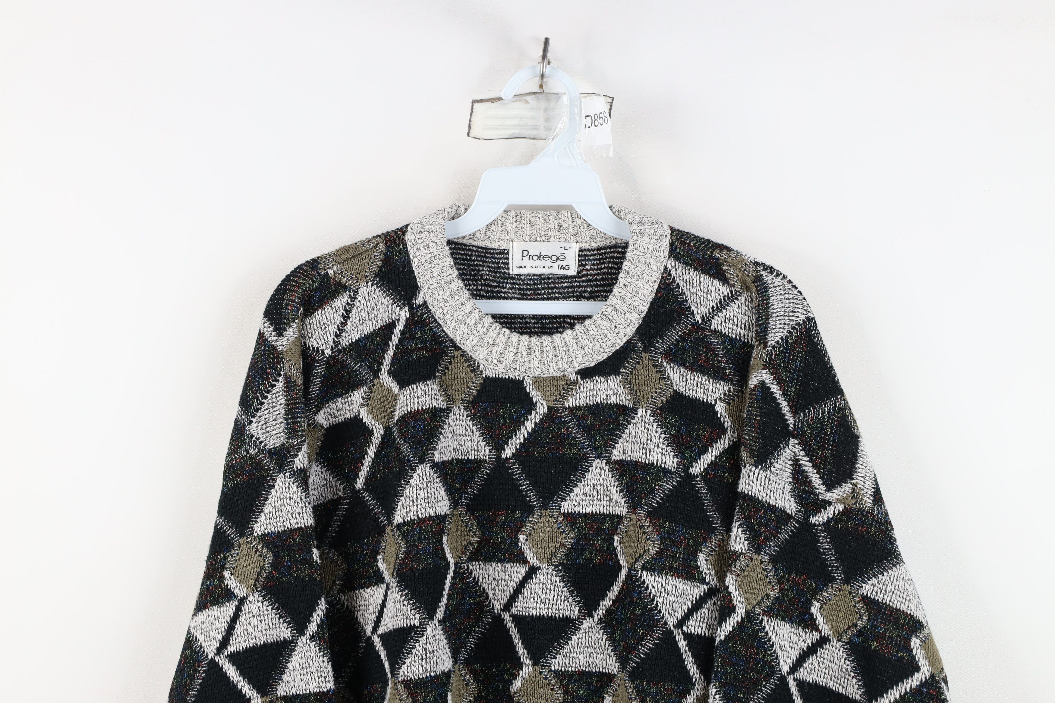 Vintage Vintage 90s Coogi Style Rainbow Geometric Knit Sweater USA Size US L / EU 52-54 / 3 - 2 Thumbnail