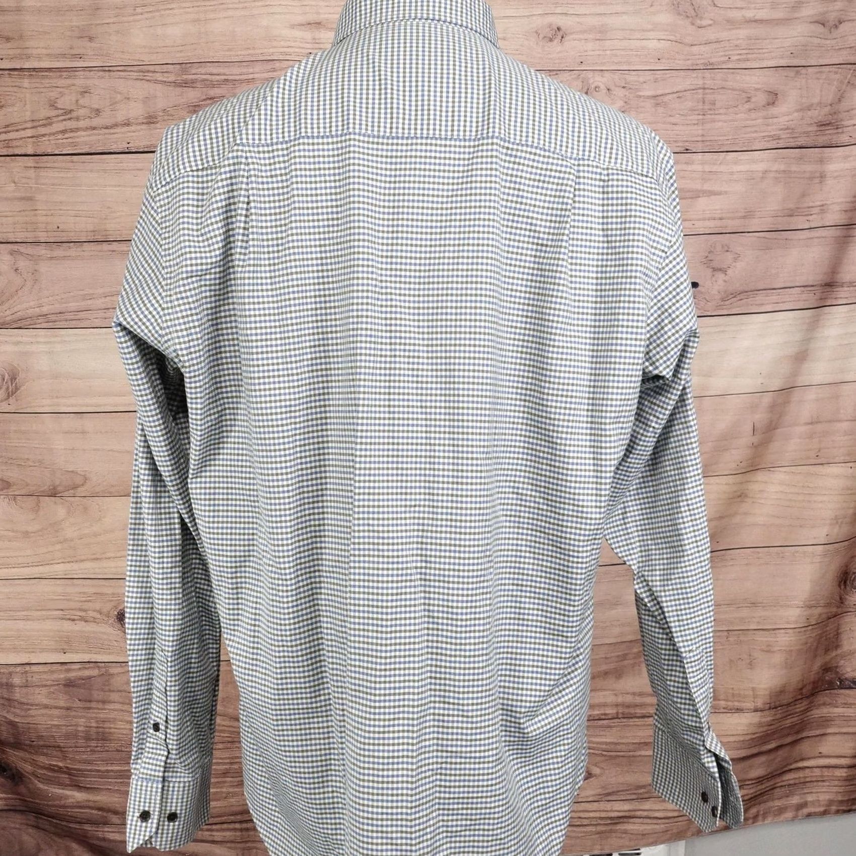 David Donahue David Donahue Shirt Mens XL Blue Green Check Long Sleeve Button-Up Size US XL / EU 56 / 4 - 4 Thumbnail