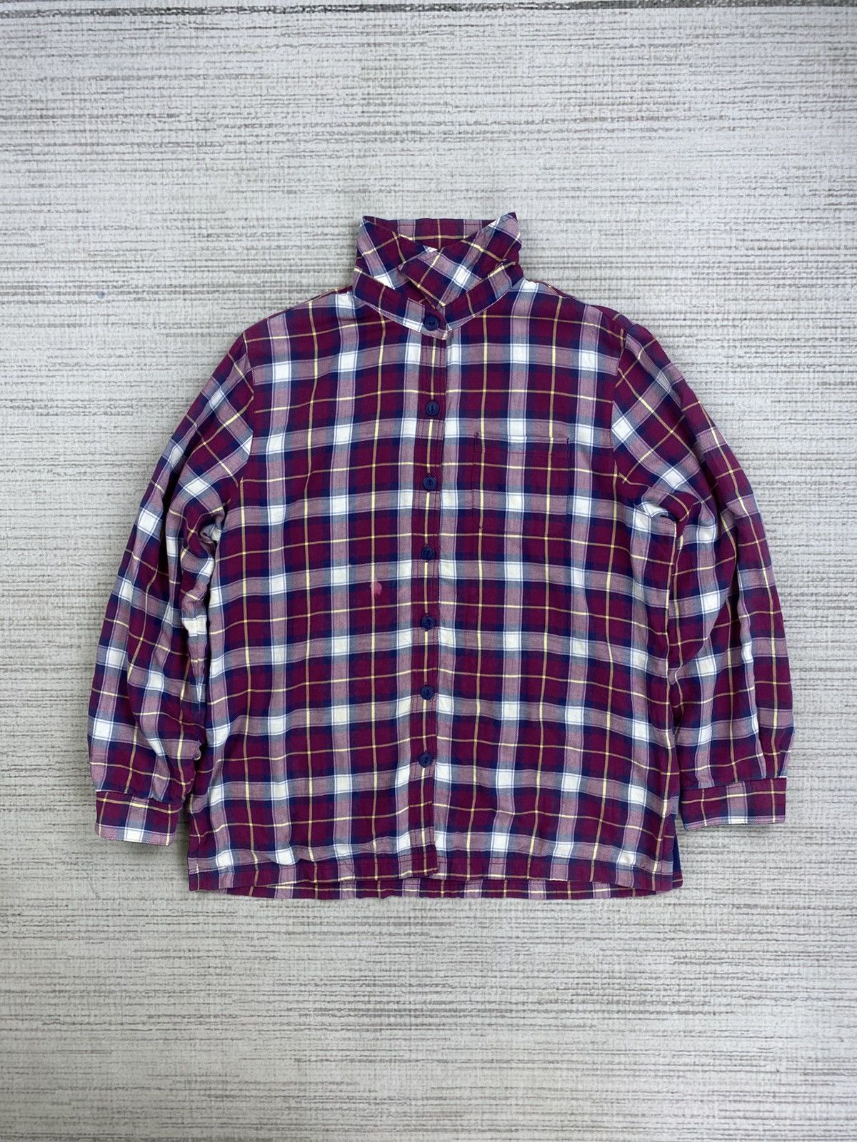 Japanese Brand × L.L. Bean × Vintage Vintage L.L Bean Men’s Fleece Linen Plaid Button Shirt Size US M / EU 48-50 / 2 - 5 Thumbnail
