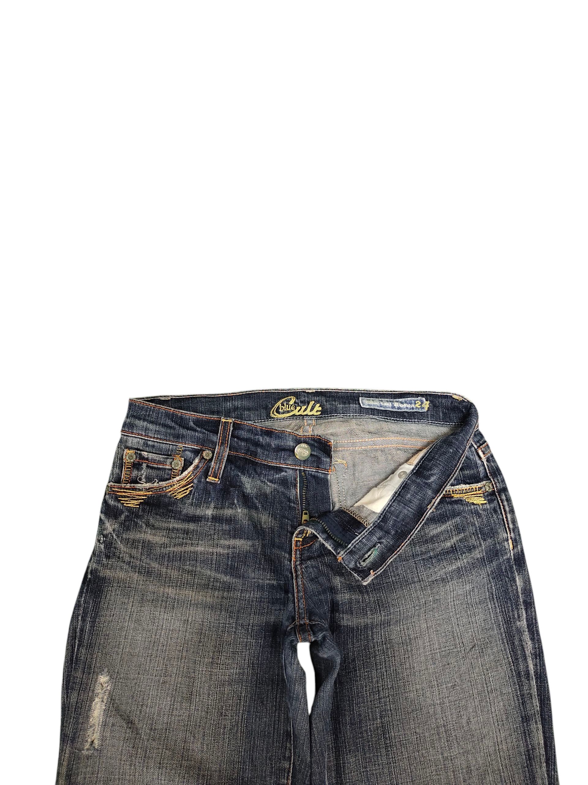 Hysteric Glamour Flare Jeans Blue Cult Clawmark Distress Bootcut Low Rise Y2k Size 26" / US 2 / IT 38 - 7 Thumbnail