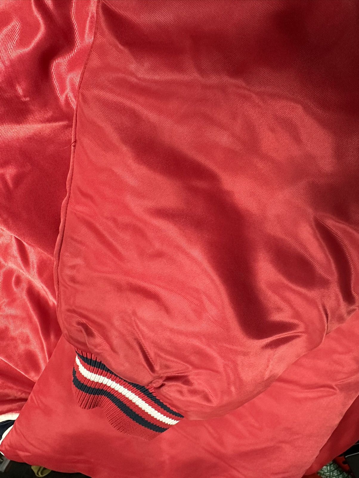 Fubu × Vintage Vintage 90s Y2K Quilted FUBU Spell Out Satin Jacket Size XL Size US XL / EU 56 / 4 - 13 Thumbnail