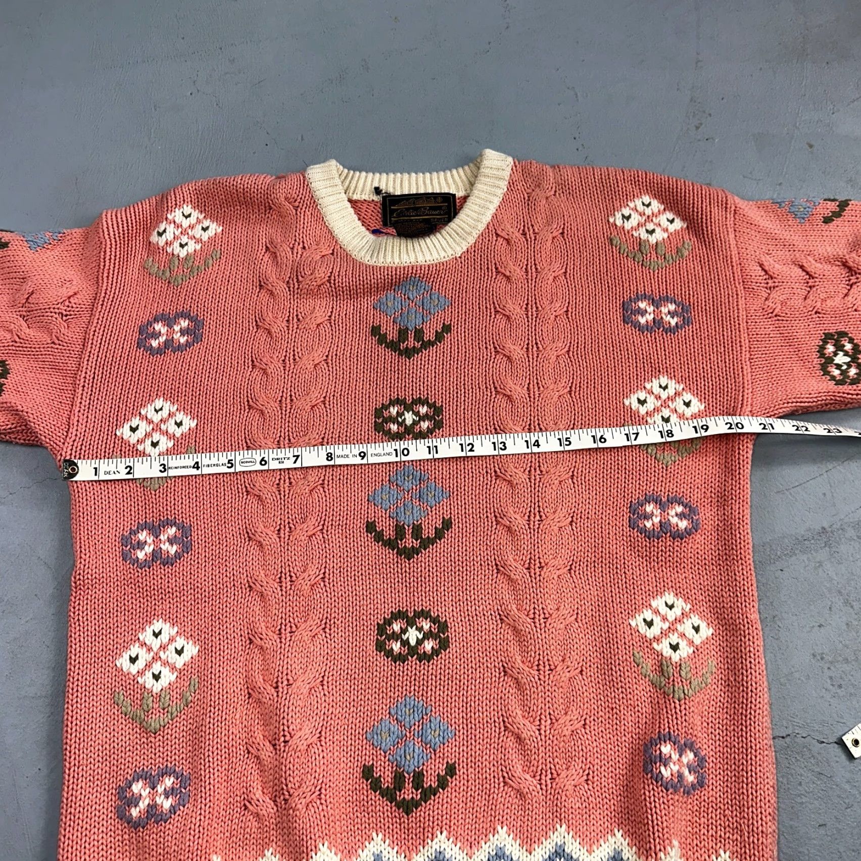 Eddie Bauer Eddie Bauer VTG Pink Floral Country Sweater Cottage Core Thick 1990 Medium Size M / US 6-8 / IT 42-44 - 6 Thumbnail