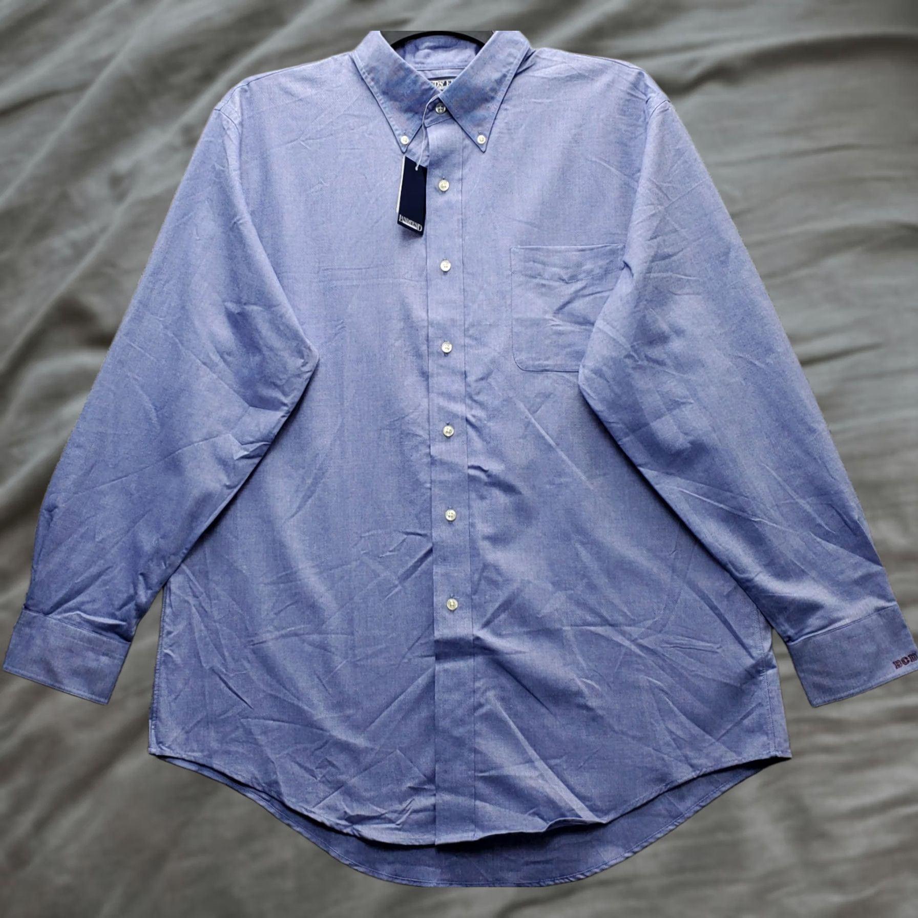 Lands' End Lands' End Dress Shirt Mens 16.5 Blue Classic Fit Oxford Collared Button Down Size 46R - 1 Thumbnail