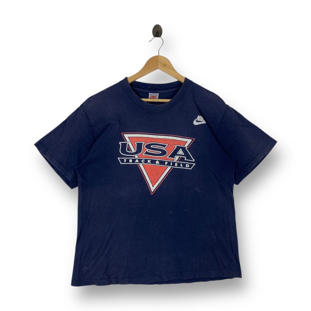 Nike Vintage 90s Nike USA Track & Field Graphic Tee Size US M / EU 48-50 / 2 - 1 Thumbnail