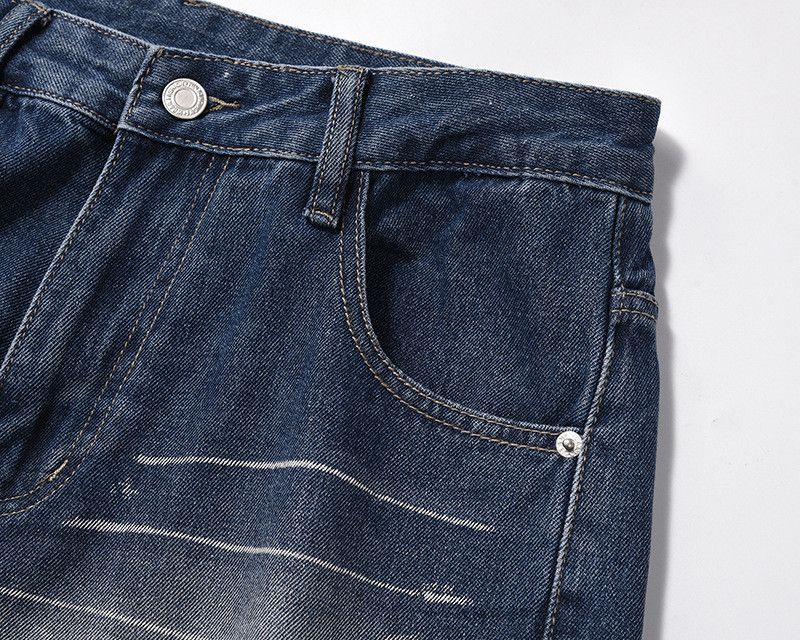 Jean American street loose casual retro washed straight leg jeans Size US 32 / EU 48 - 4 Thumbnail