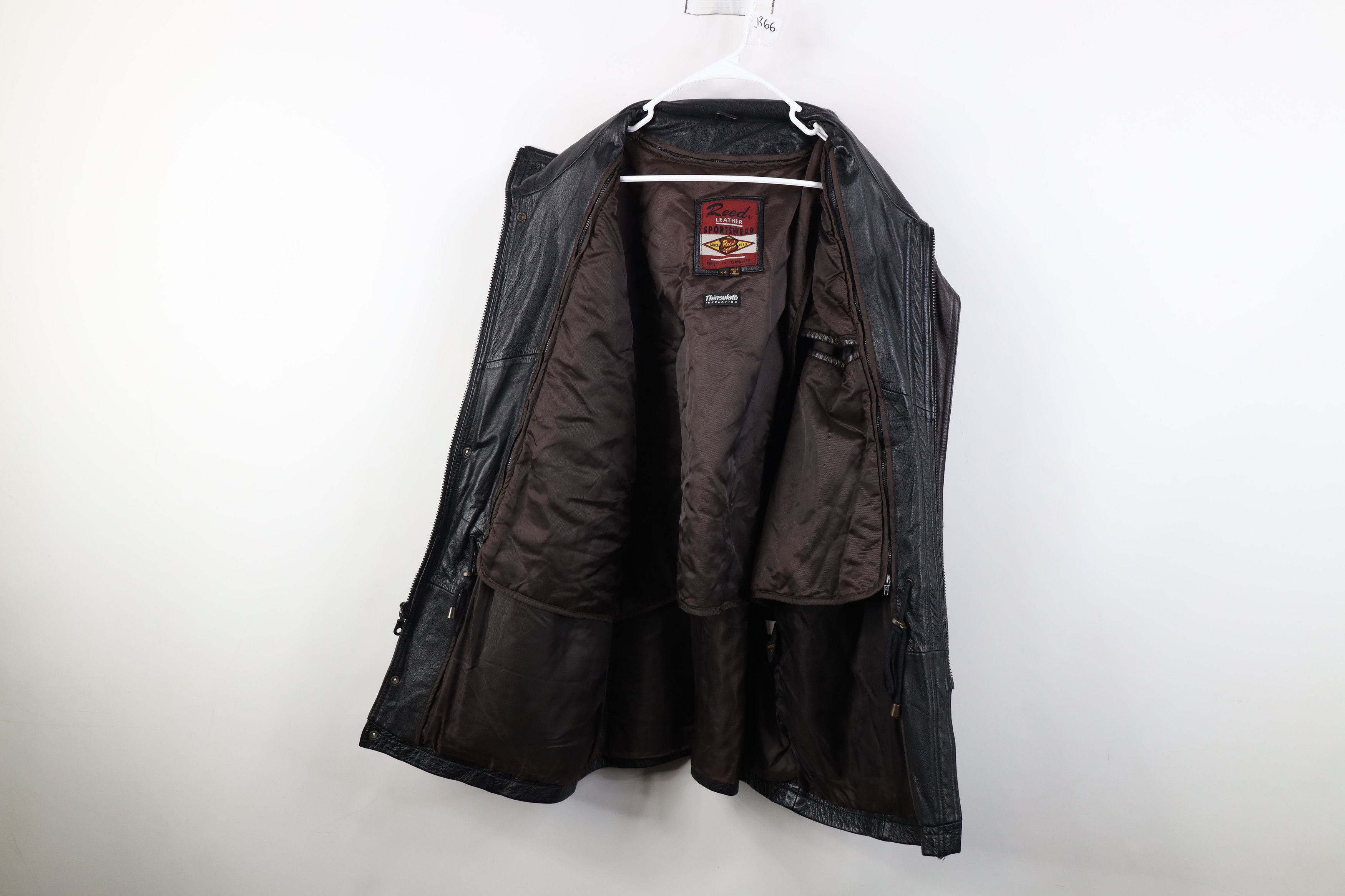 Vintage 90s Streetwear Heavy Leather Chore Jacket Black