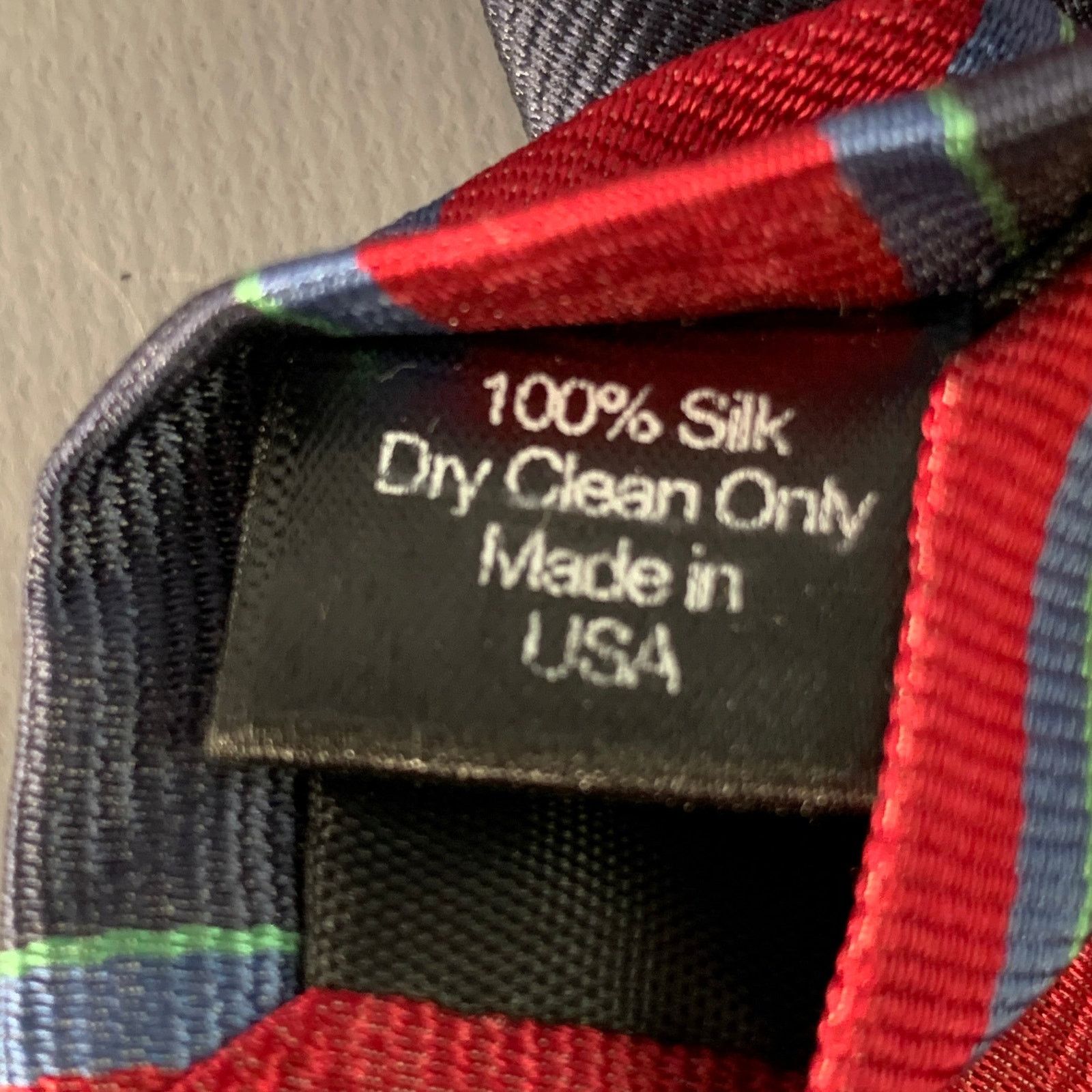 Band Of Outsiders Navy Red Green Diagonal Stripe Silk Skinny Tie Size ONE SIZE - 4 Thumbnail