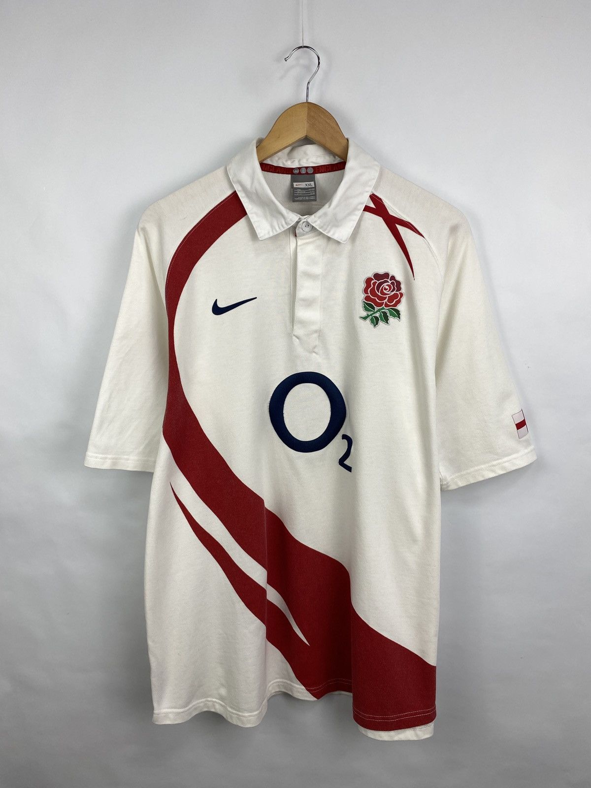 Nike 🏴󠁧󠁢󠁥󠁮󠁧󠁿 Vintage Y2K Nike Rugby England Polo T-Shirt Rare Retro Size US XXL / EU 58 / 5 - 3 Thumbnail