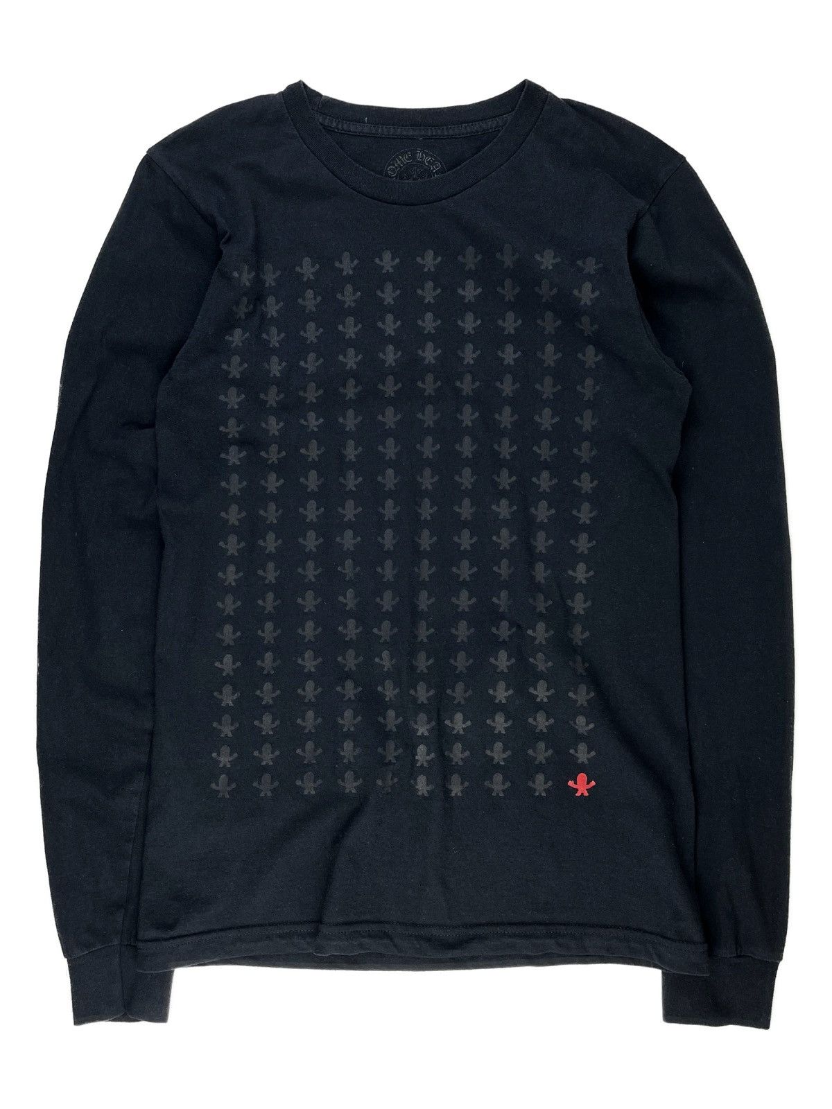 image of Chrome Hearts Foti Skeleton Print Longsleeve Tshirt in Black, Men's (Size Small)
