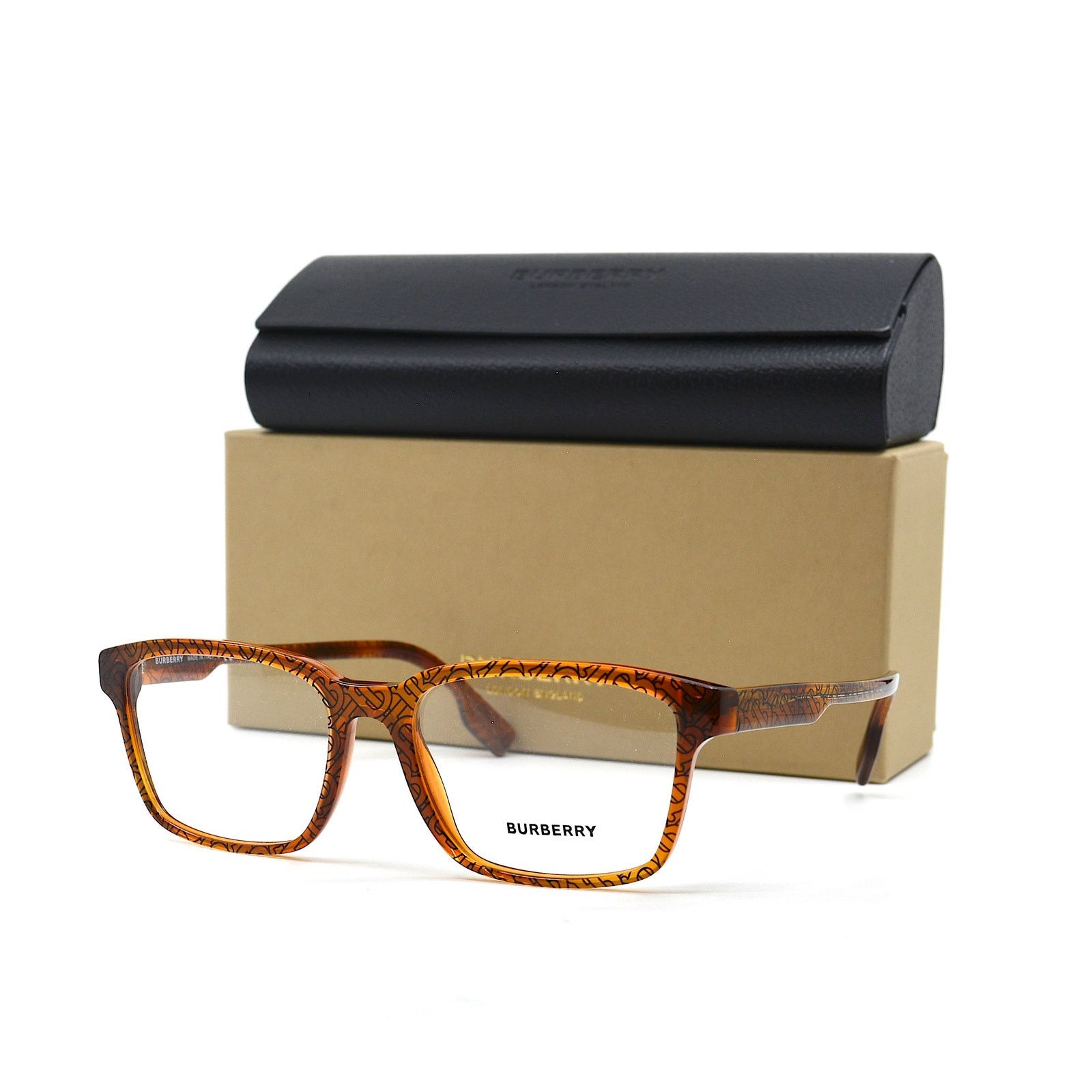Burberry Burberry BE2308 3823 Transparent Brown/signature Eyeglasses Size ONE SIZE - 6 Thumbnail