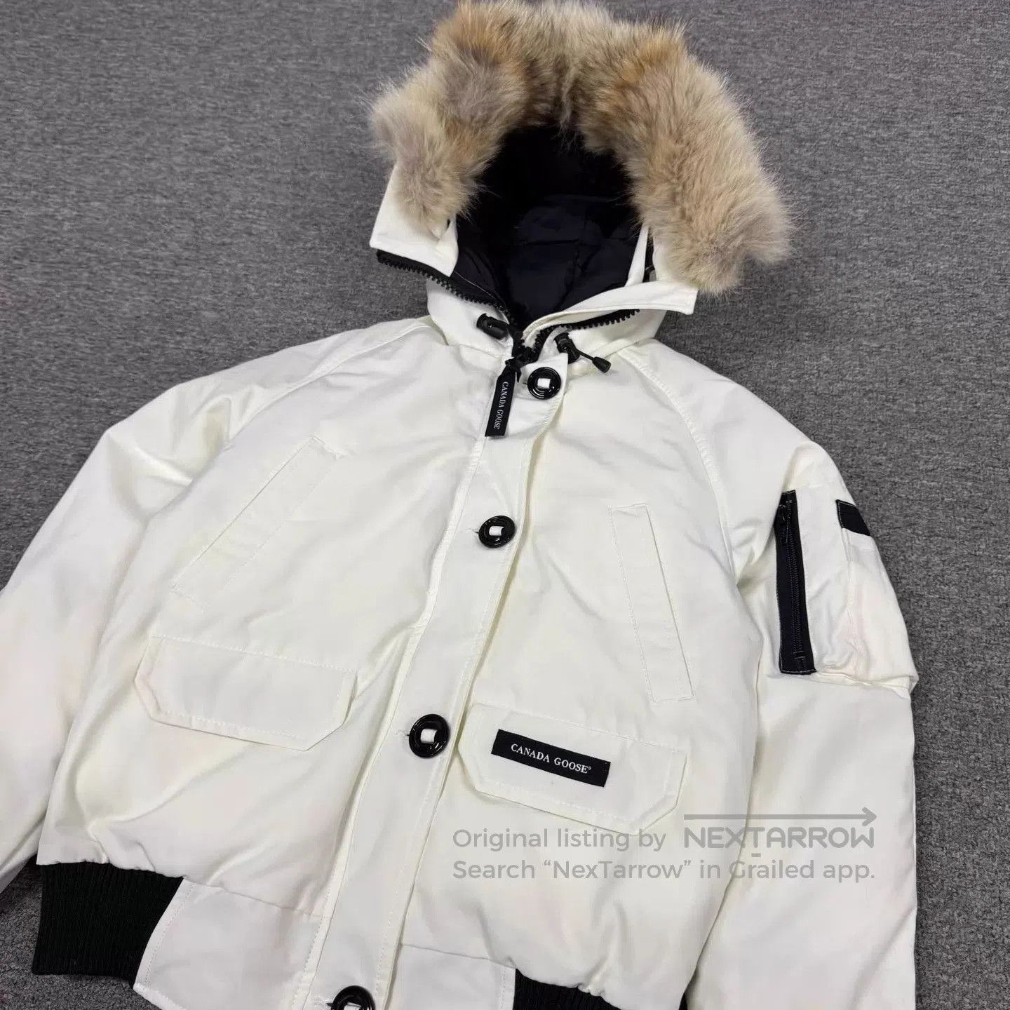 Canada Goose White Heavy Winter Jacket with Fur Hood . Size US XS / EU 42 / 0 - 4 Thumbnail
