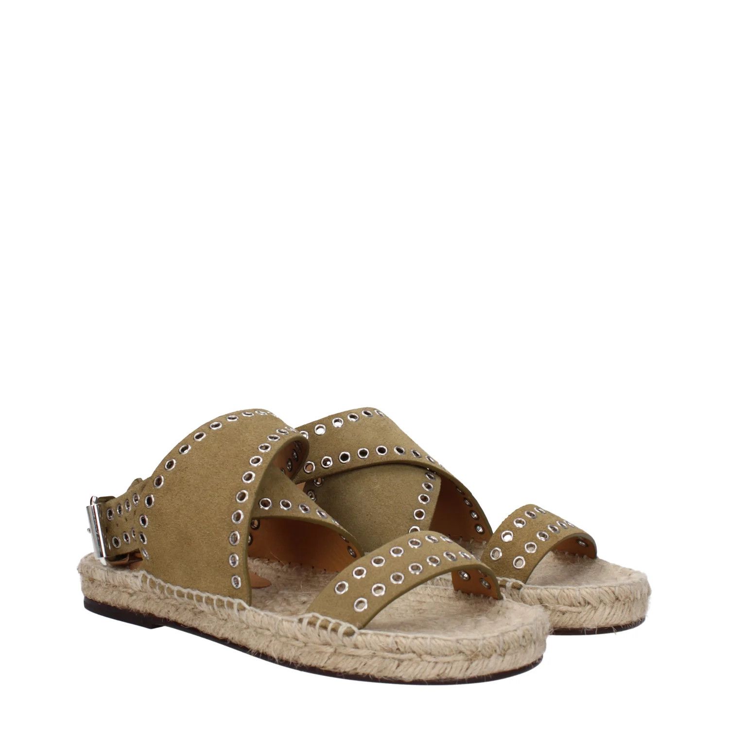 Isabel Marant ob1o1e1124 Suede Sandals in Green/Turtledove Size US 6 / IT 36 - 2 Thumbnail