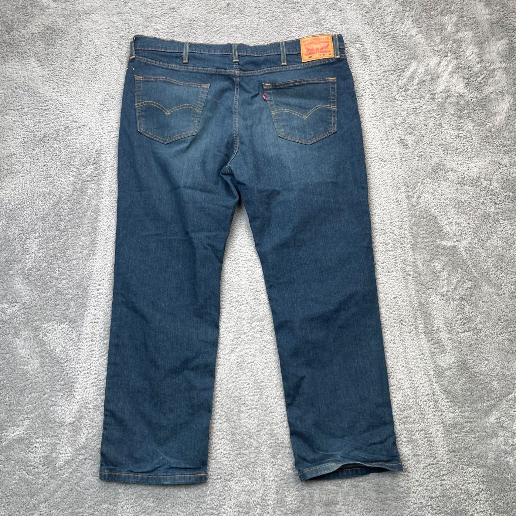 Levi's Mens Levi's 541 Jeans Blue Denim Straight Leg Stretch Cotton Dark Wash 40x30 Size US 40 / EU 56 - 5 Thumbnail