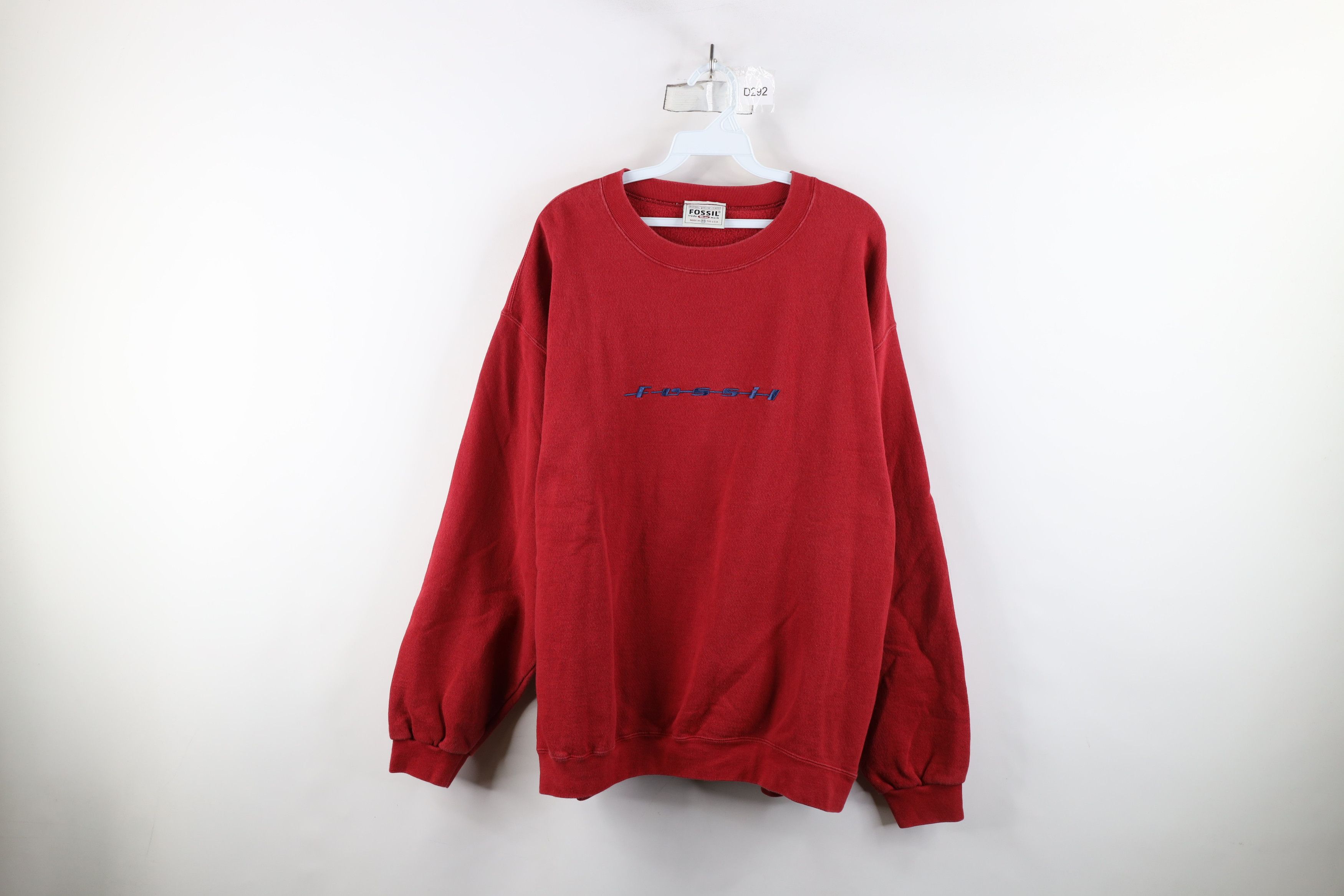 Fossil × Vintage Vintage 90s Fossil Watch Spell Crewneck Sweatshirt Red USA Size US M / EU 48-50 / 2 - 1 Thumbnail