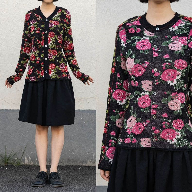 Comme des Garcons Comme Des Garcons Two-sided flower stitching sweater Size S / US 4 / IT 40 - 1 Thumbnail