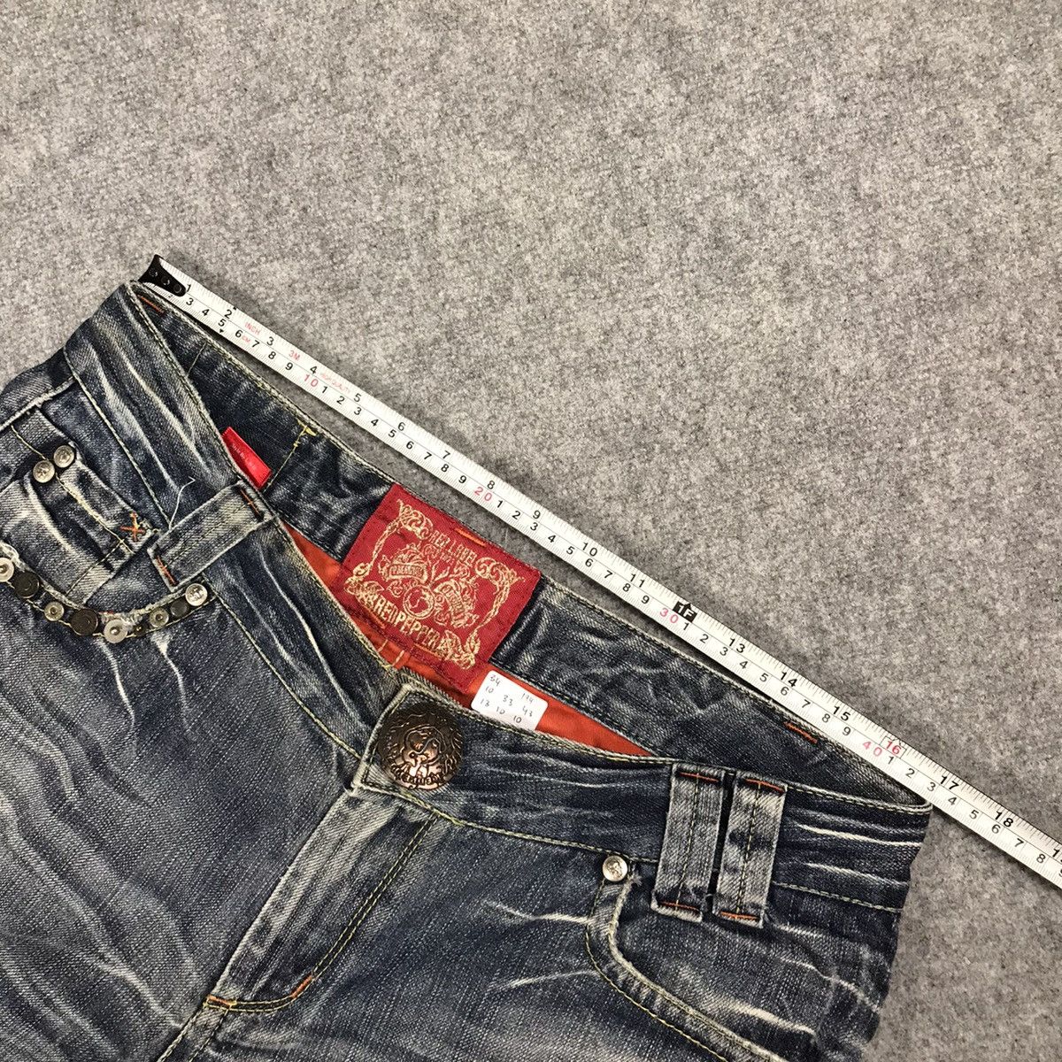 Japanese Brand DISTRESSED DENIM BAGGY RED PEPPER PANTS Size US 34 / EU 50 - 15 Thumbnail